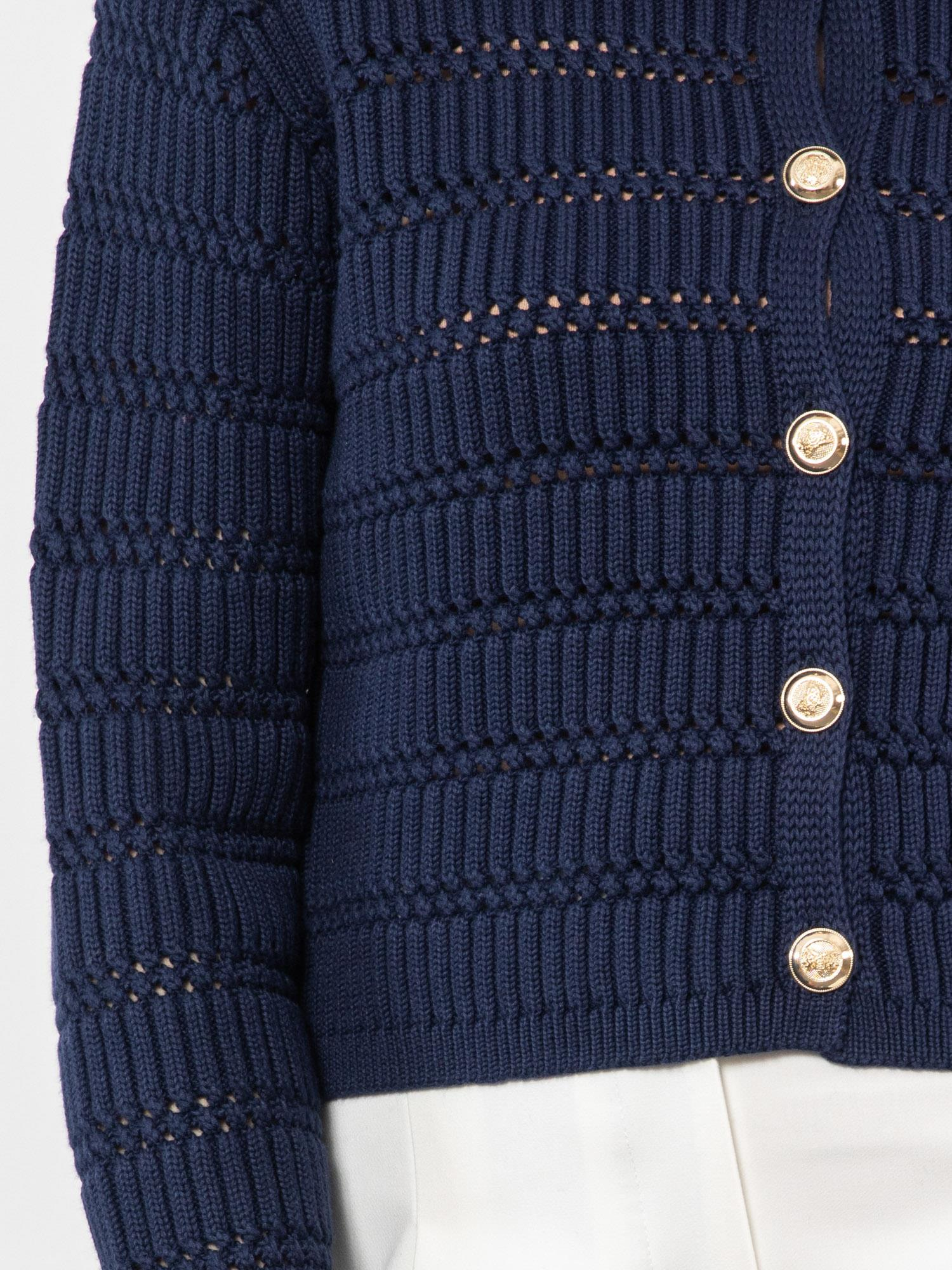 Ajurlu Düğme Detaylı Hırka