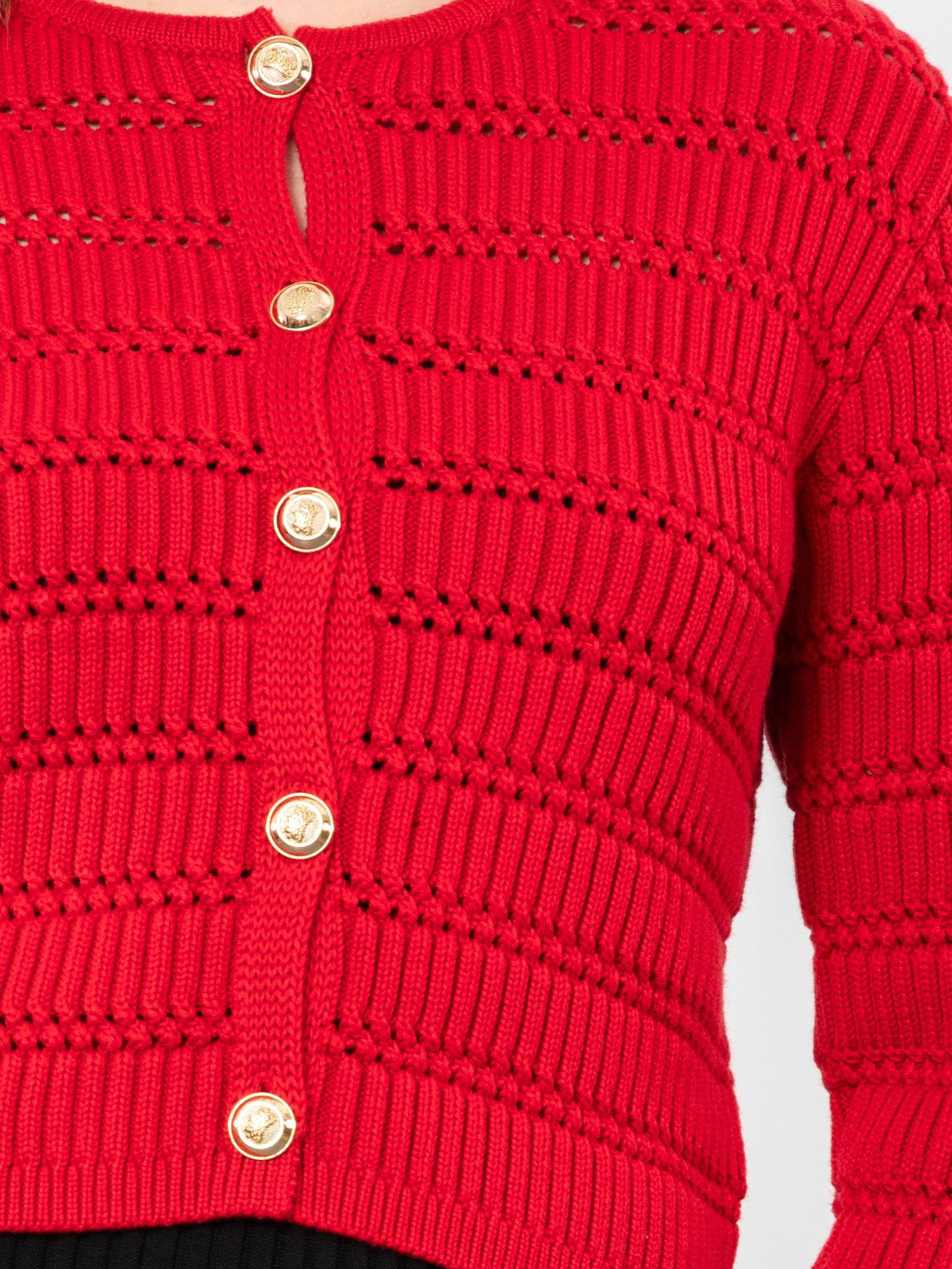 Ajurlu Düğme Detaylı Hırka