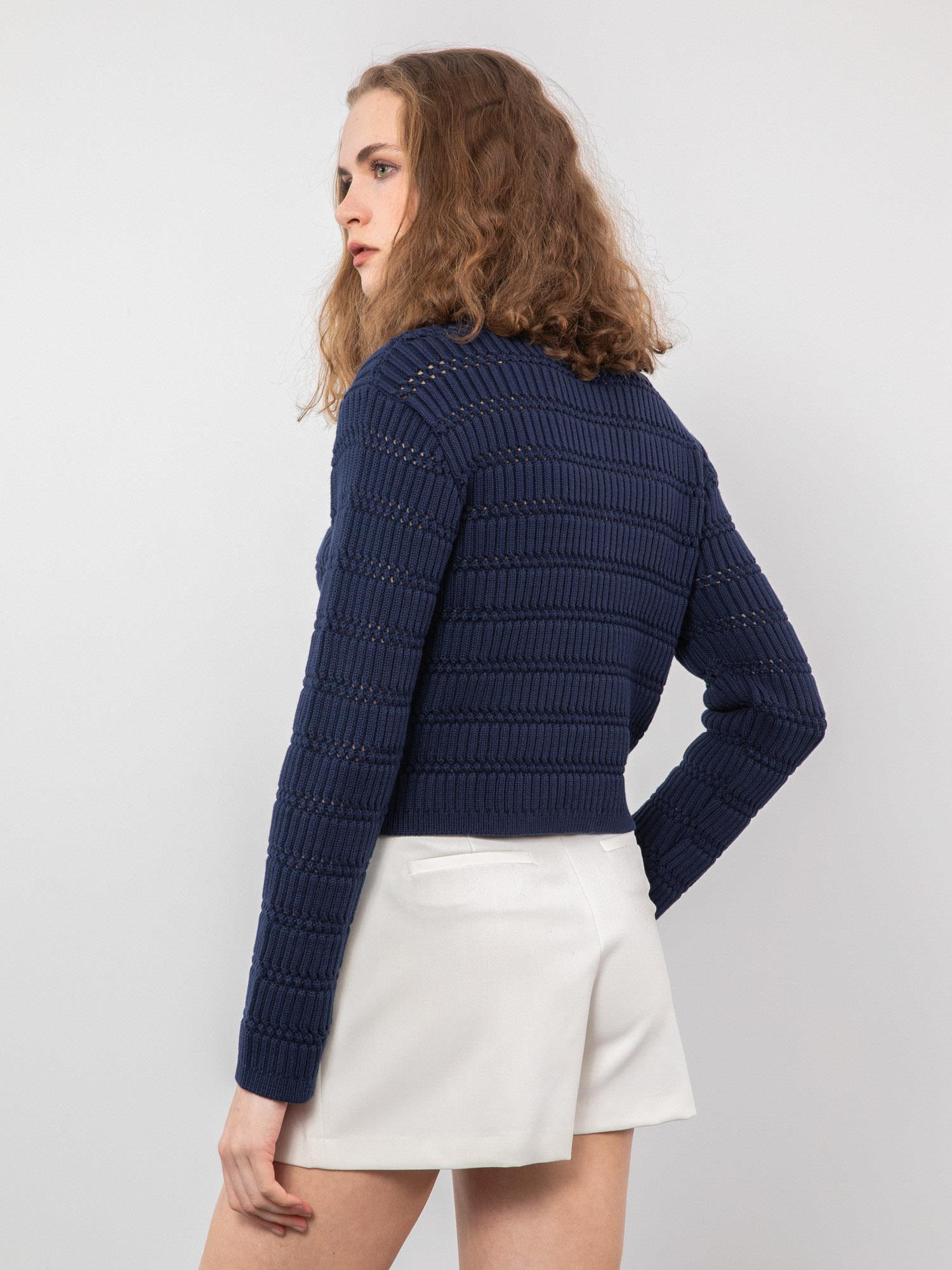 Ajurlu Düğme Detaylı Hırka