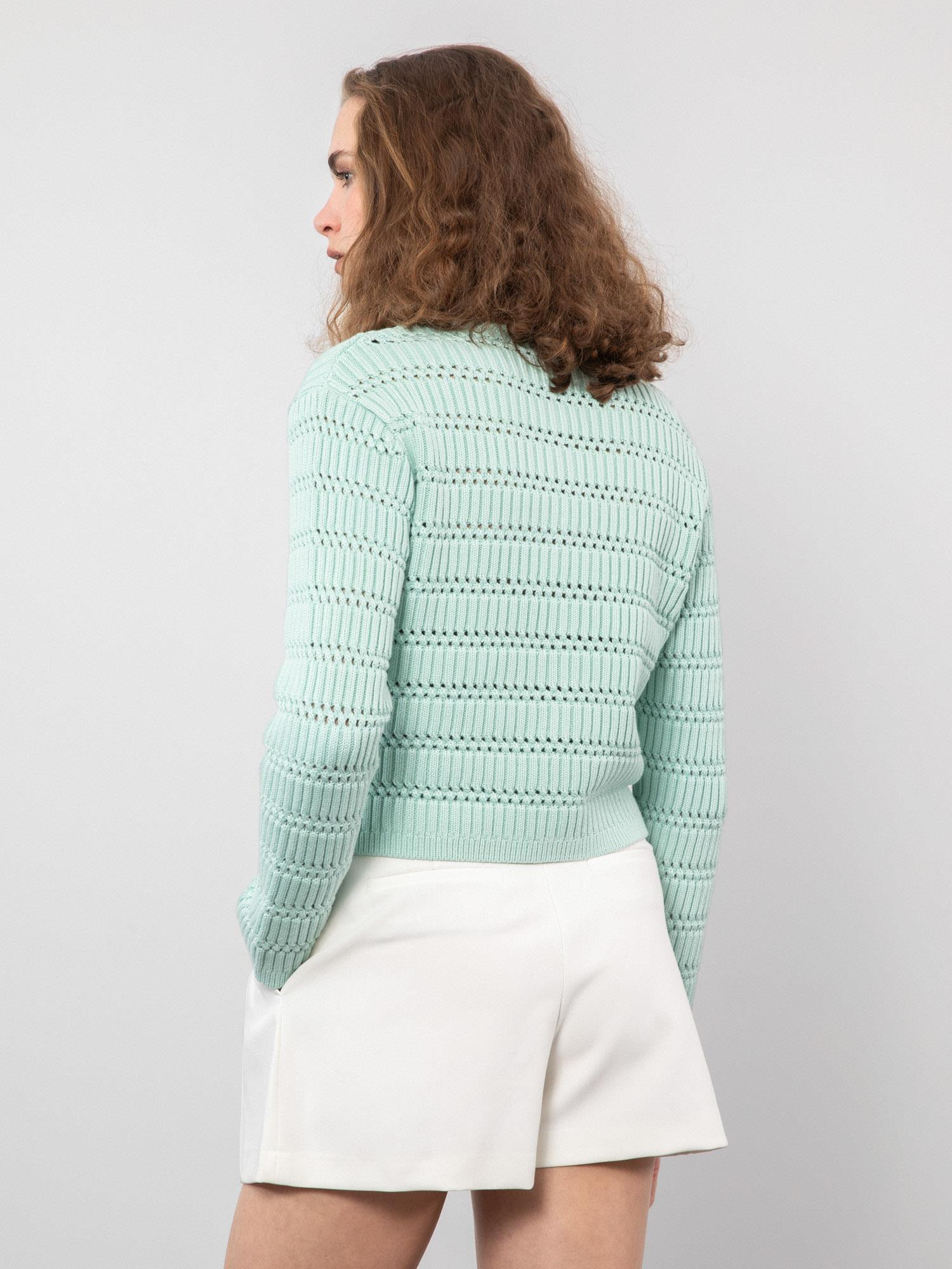 Ajurlu Düğme Detaylı Hırka