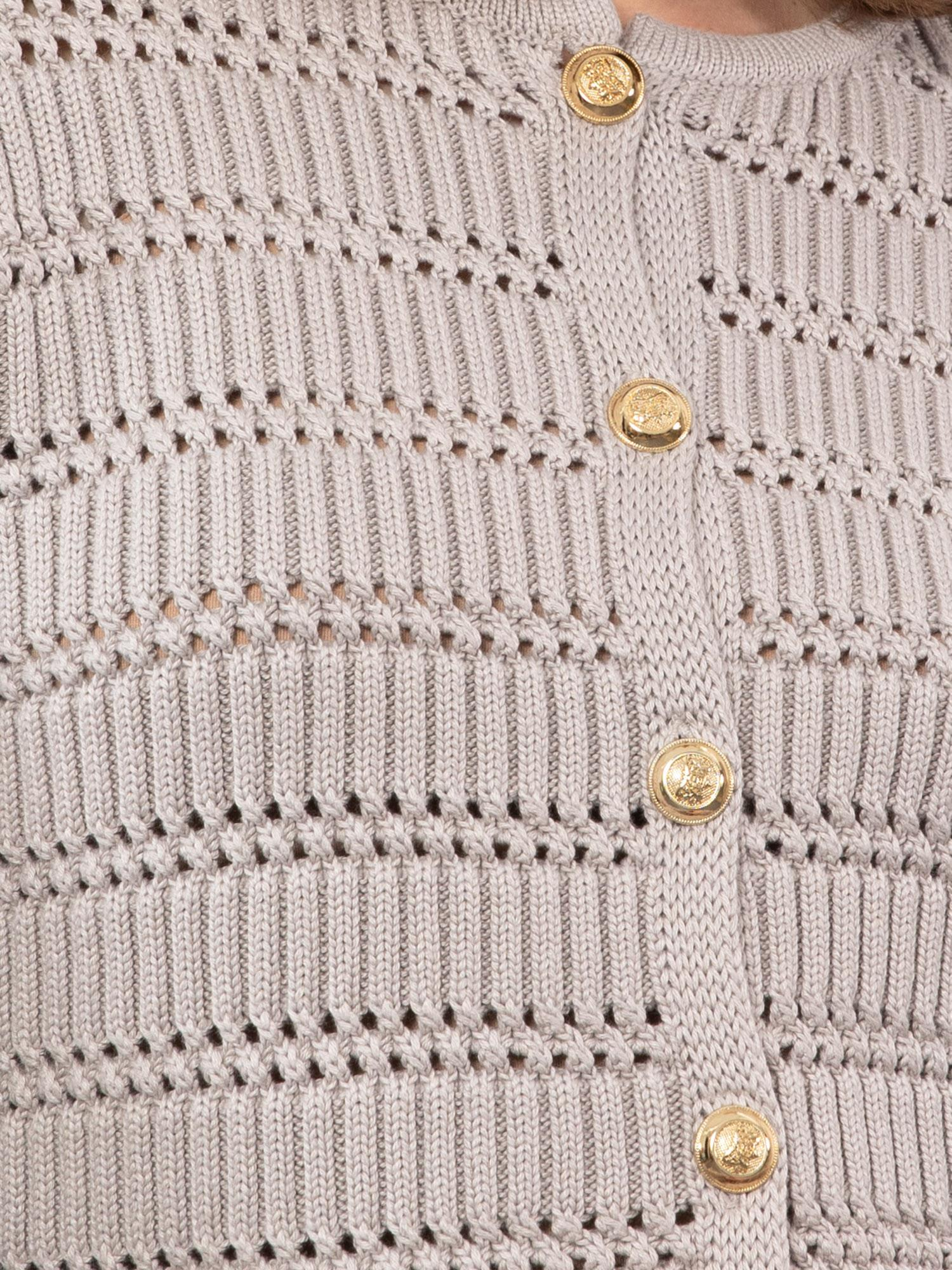 Ajurlu Düğme Detaylı Hırka