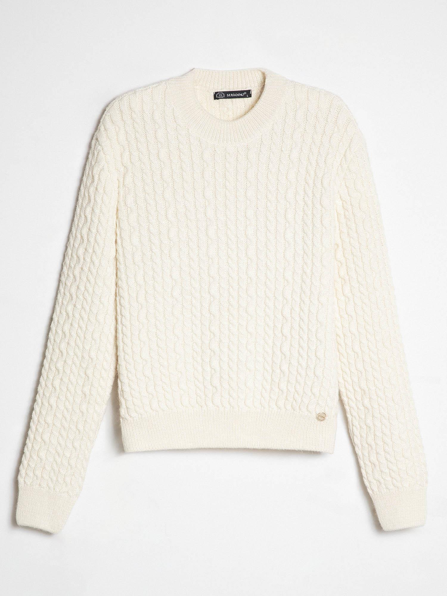 Alpaka Karışımlı Kablo Örgü Kazak