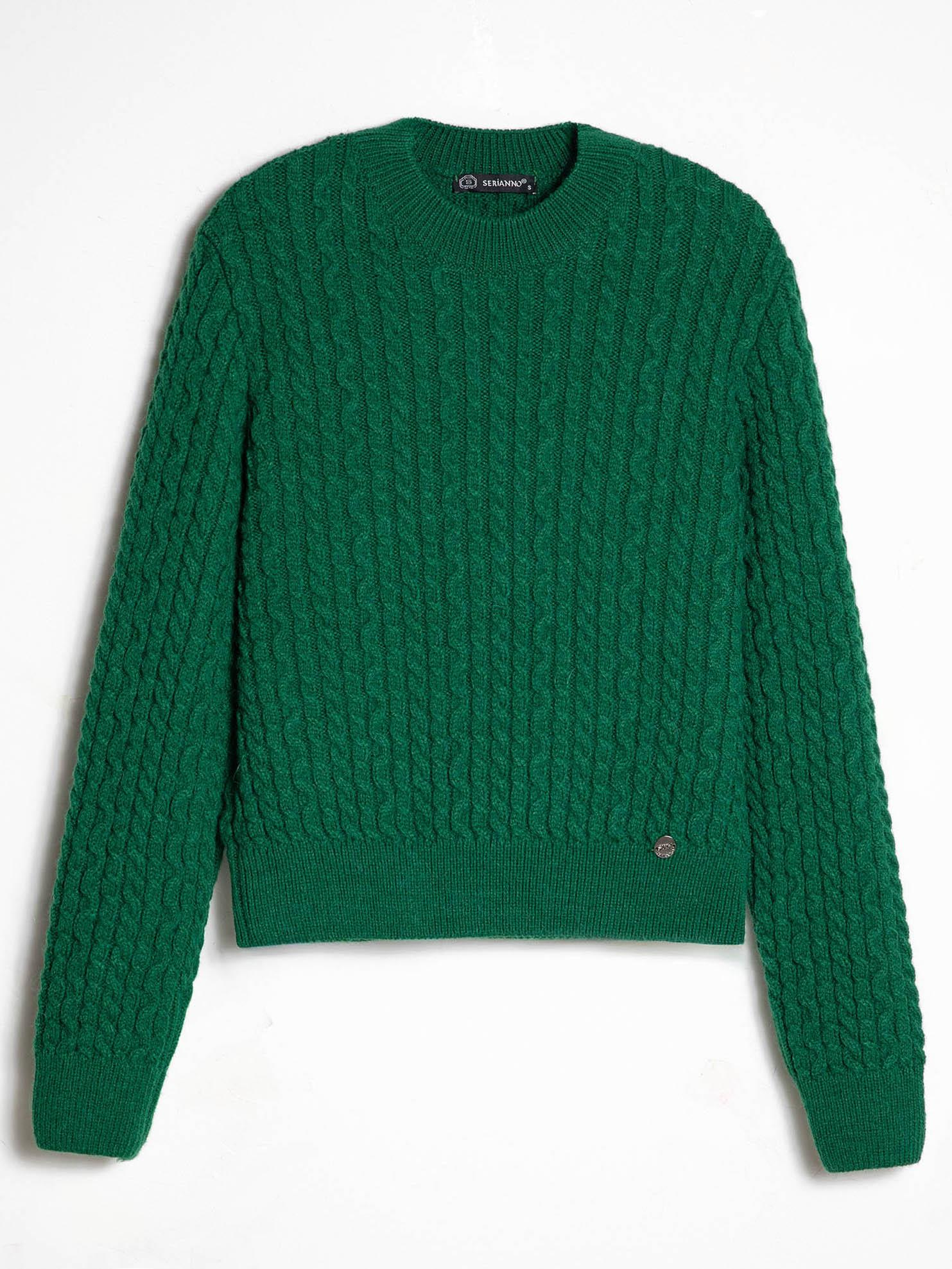 Alpaka Karışımlı Kablo Örgü Kazak