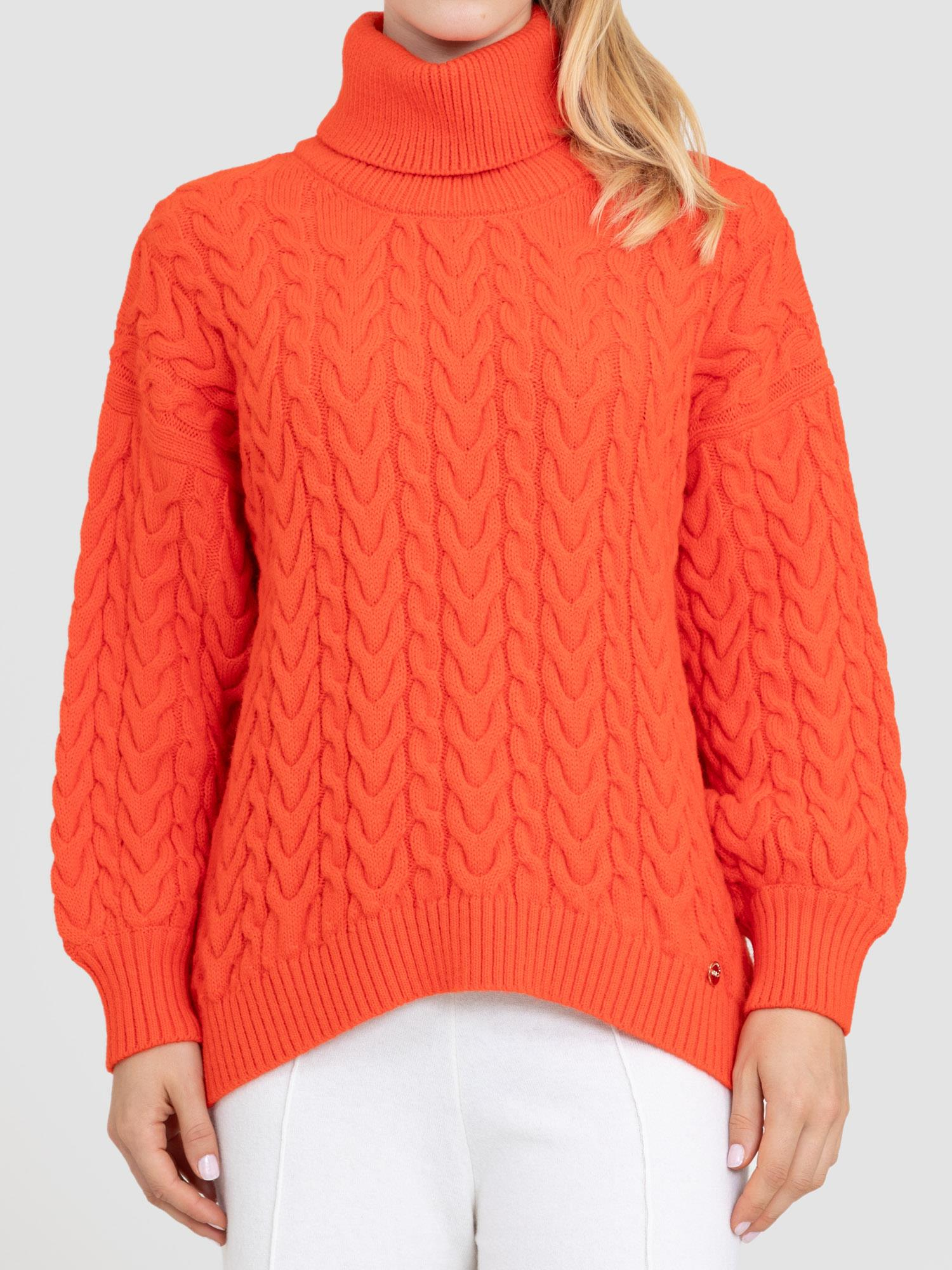 Alpaka Karışımlı Kablo Örgü Yüksek Yaka Kazak