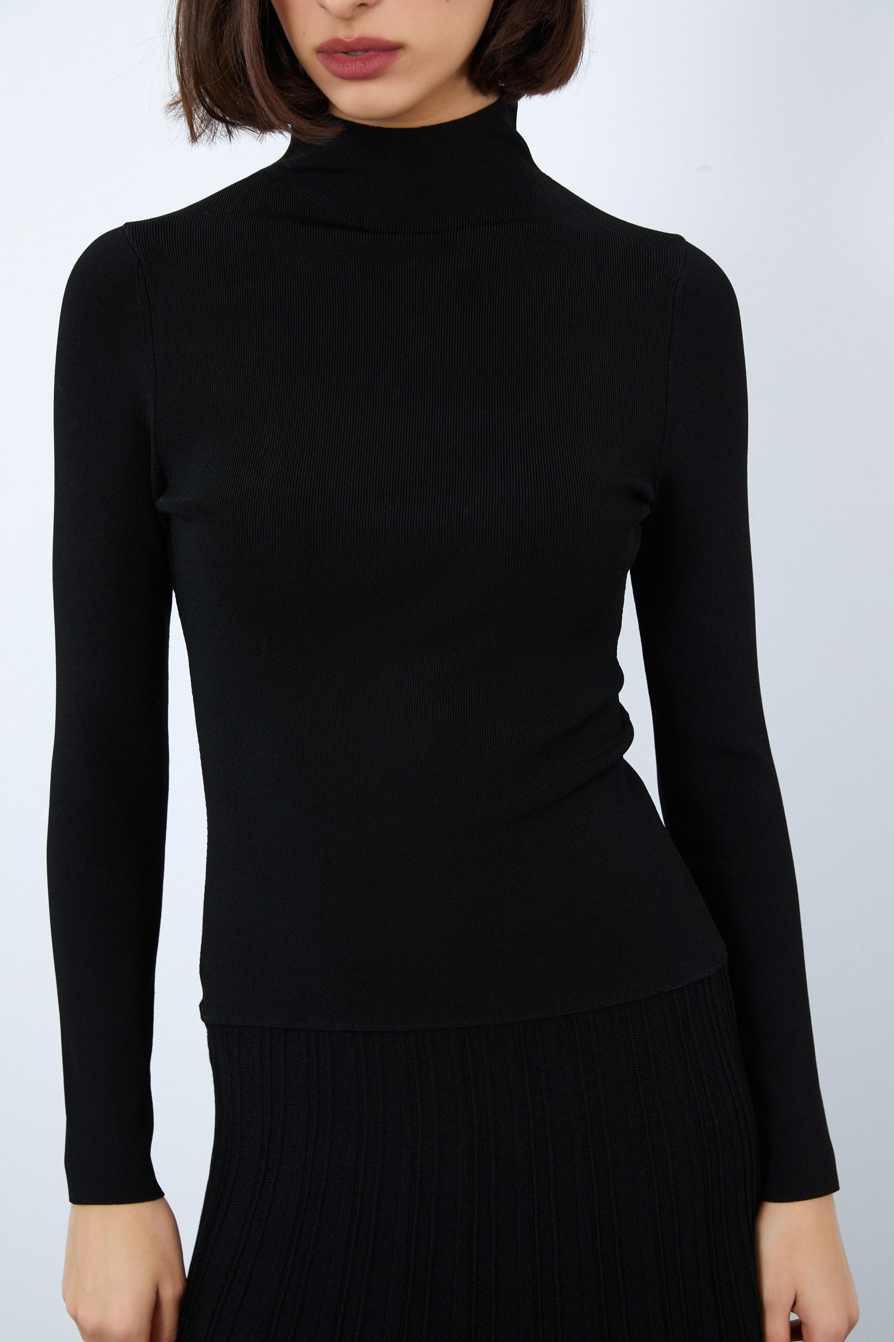 Balıkçı Yaka Fitil Detaylı Midi Elbise