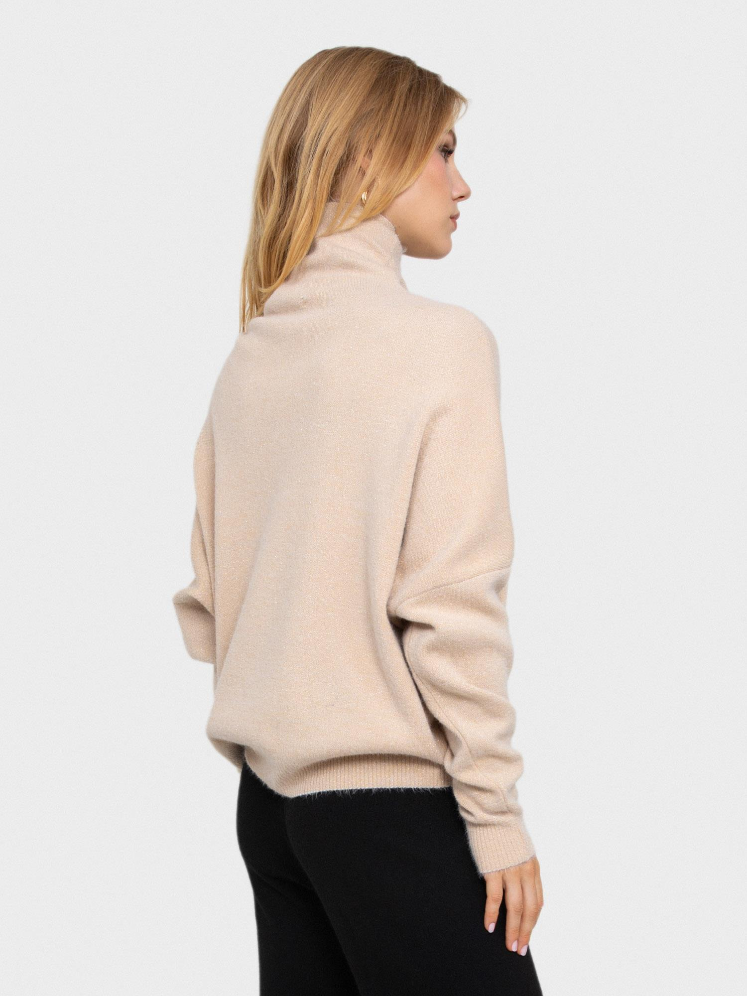 Balıkçı Yaka Metalik Tüylü Kazak