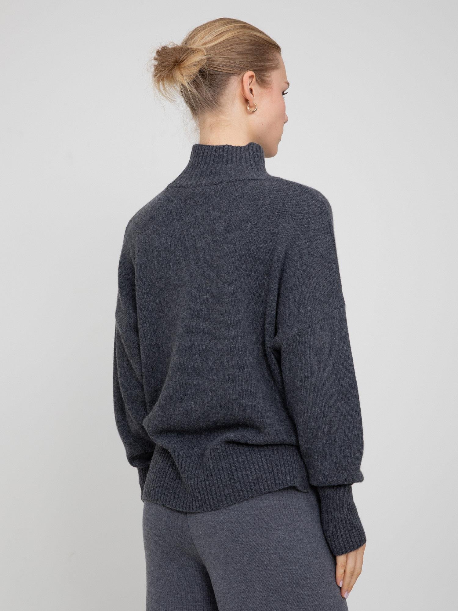 Balıkçı Yaka Payetli Cep Detaylı Kazak