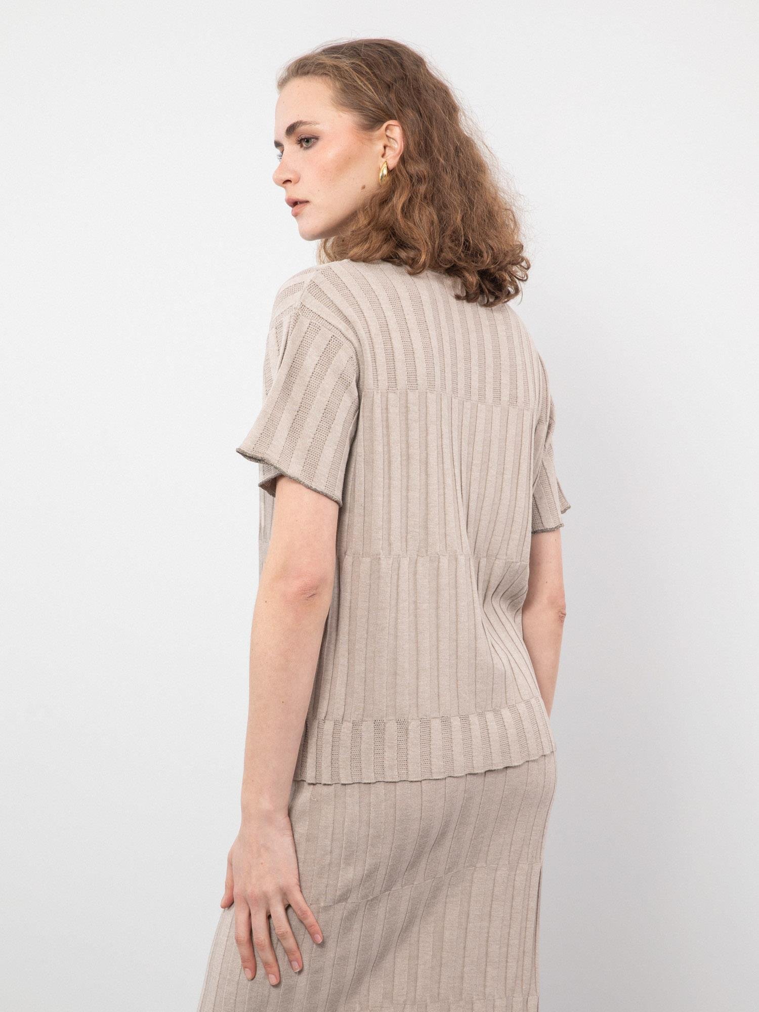 Bisiklet Yaka Örgü Oyunlu Kazak