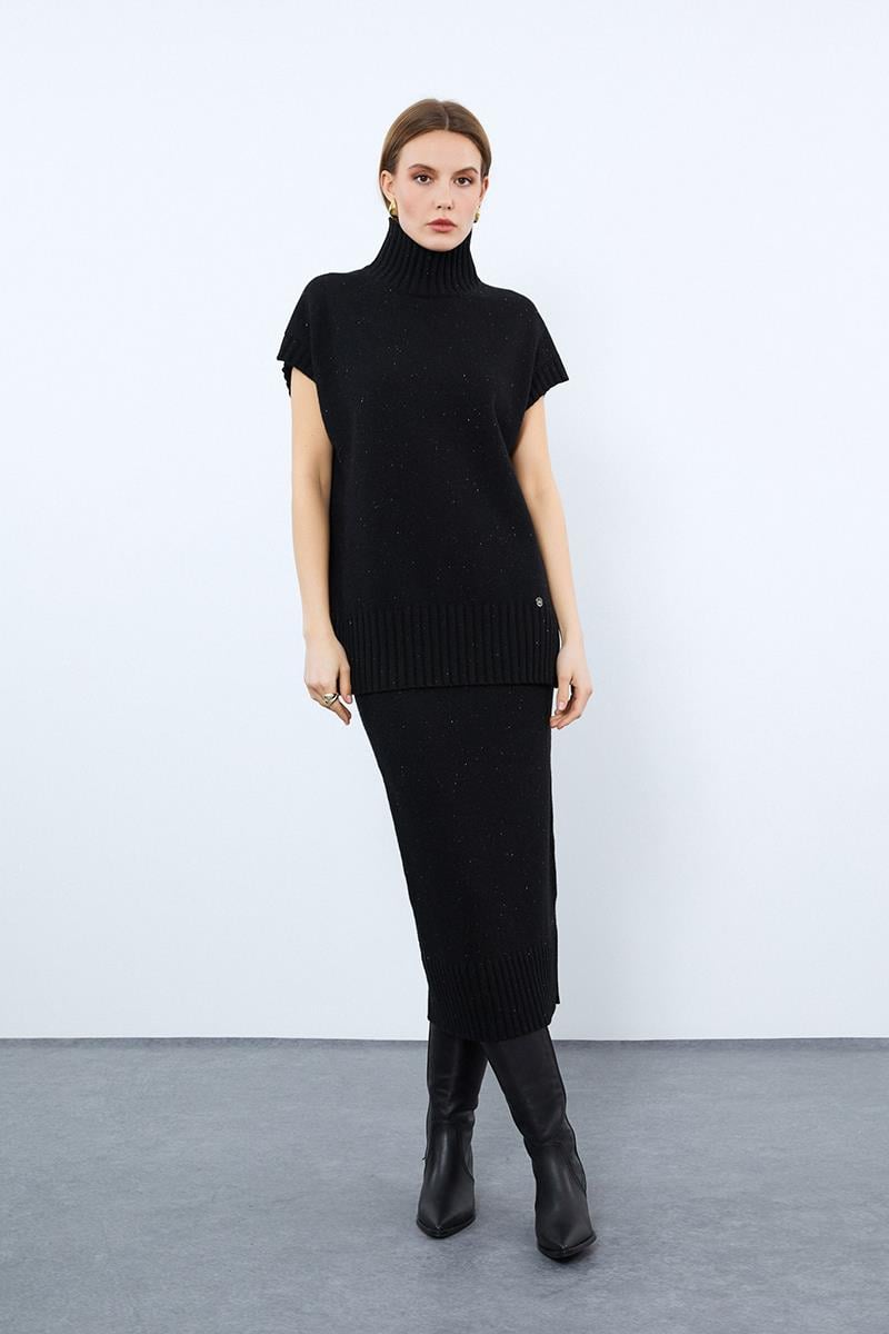 Свитер с воротником-кашне из кашемира и шерсти