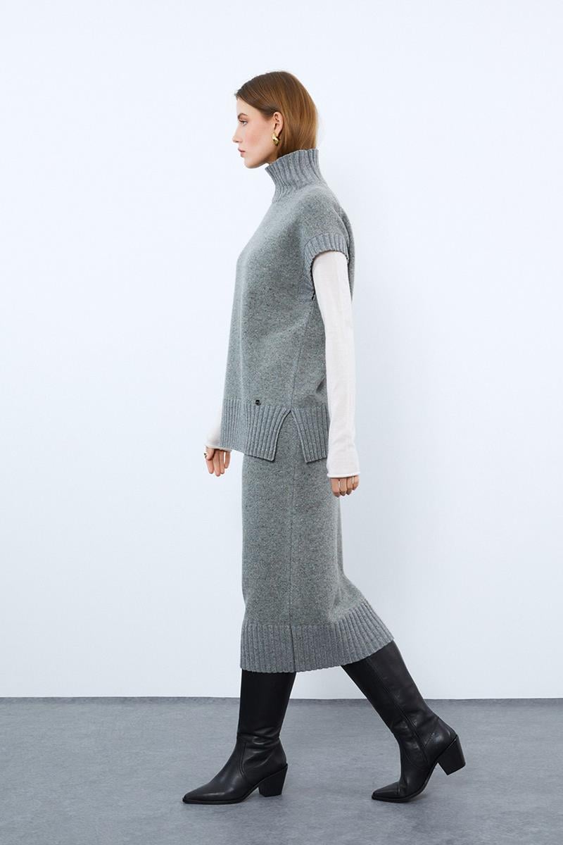 Свитер с воротником-кашне из кашемира и шерсти