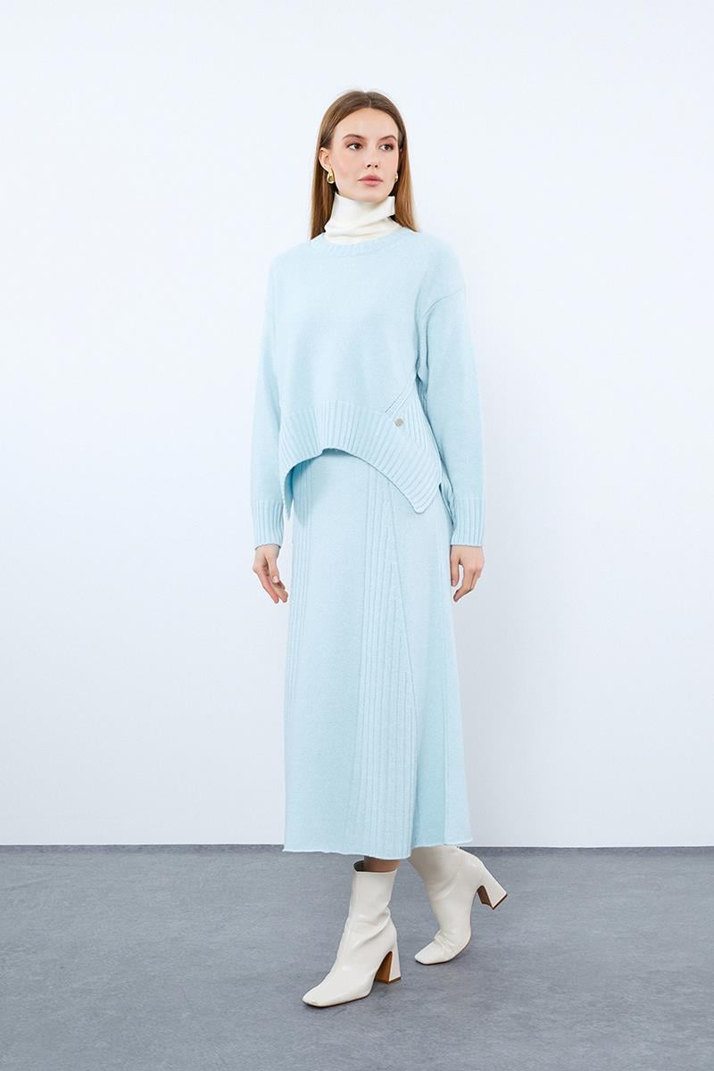 Юбка миди с деталями из смеси кашемира и шерсти.