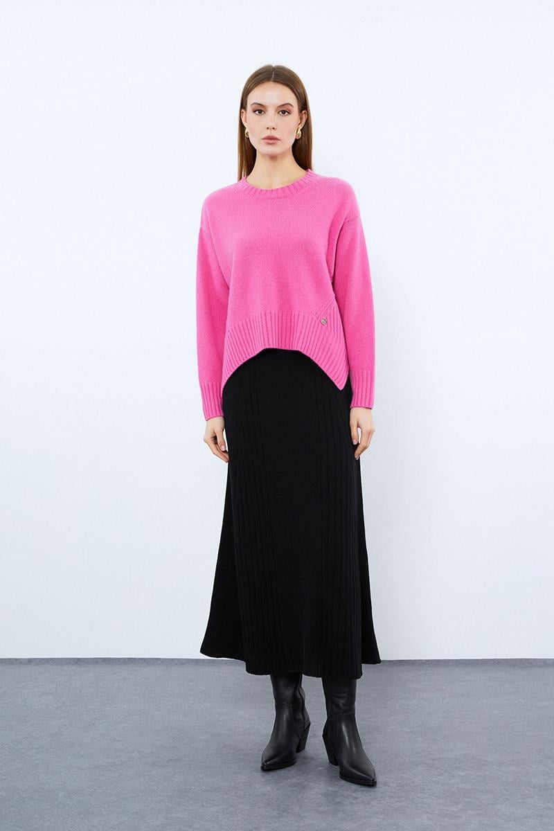 Юбка миди с деталями из смеси кашемира и шерсти.