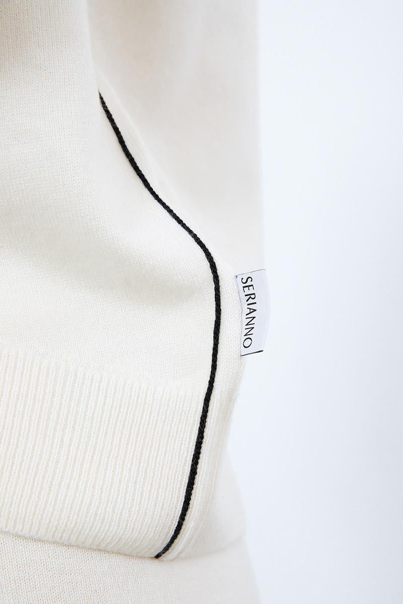 Кашемировый и шерстяной свитер с контрастными полосками