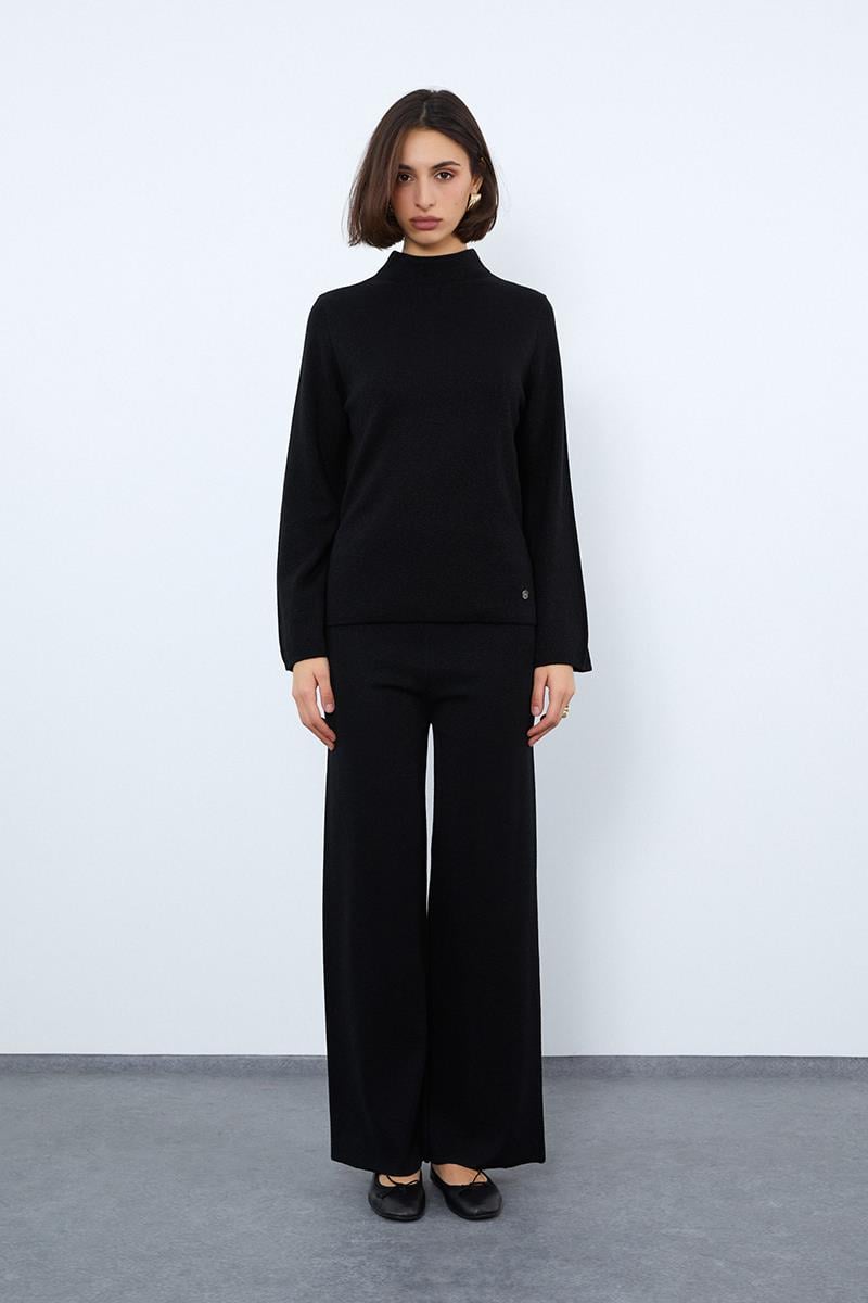 Свитер с воротником-водолазкой и металлическими нитями из смеси органического хлопка