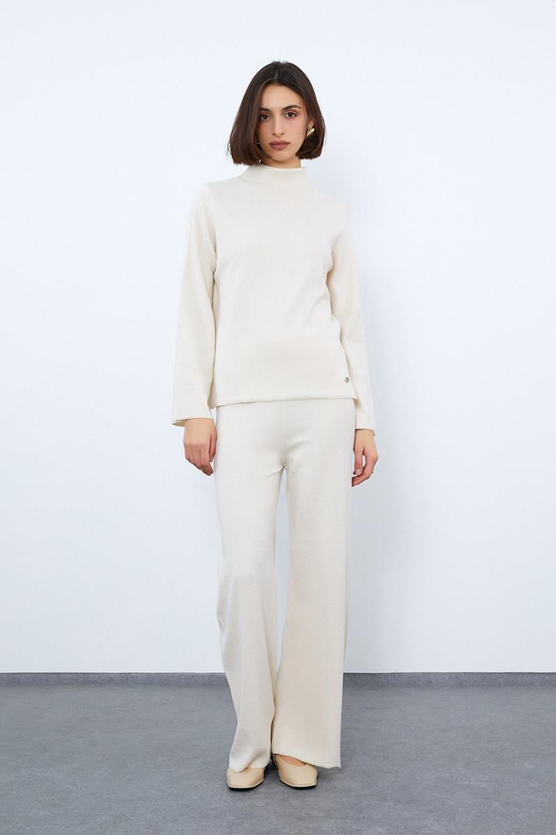 Свитер с воротником-водолазкой и металлическими нитями из смеси органического хлопка