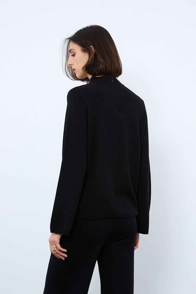 Свитер с воротником-водолазкой и металлическими нитями из смеси органического хлопка