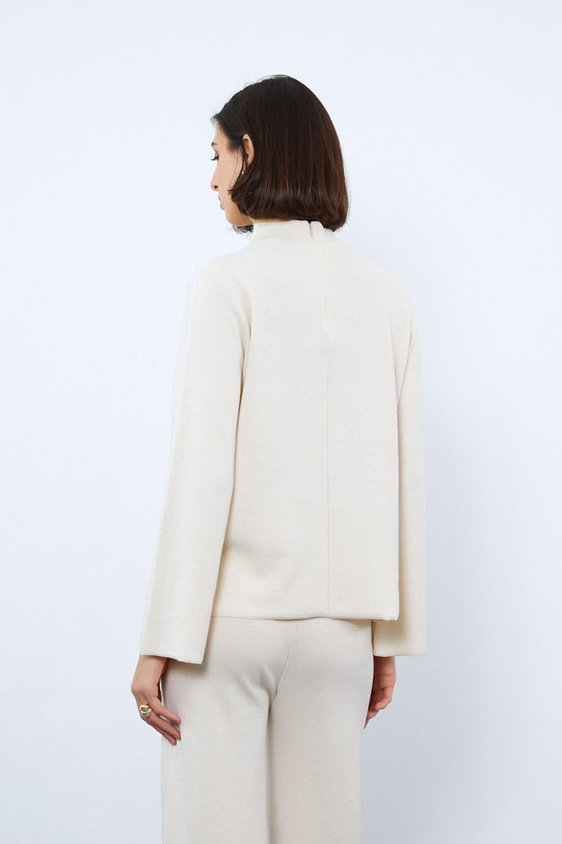 Свитер с воротником-водолазкой и металлическими нитями из смеси органического хлопка