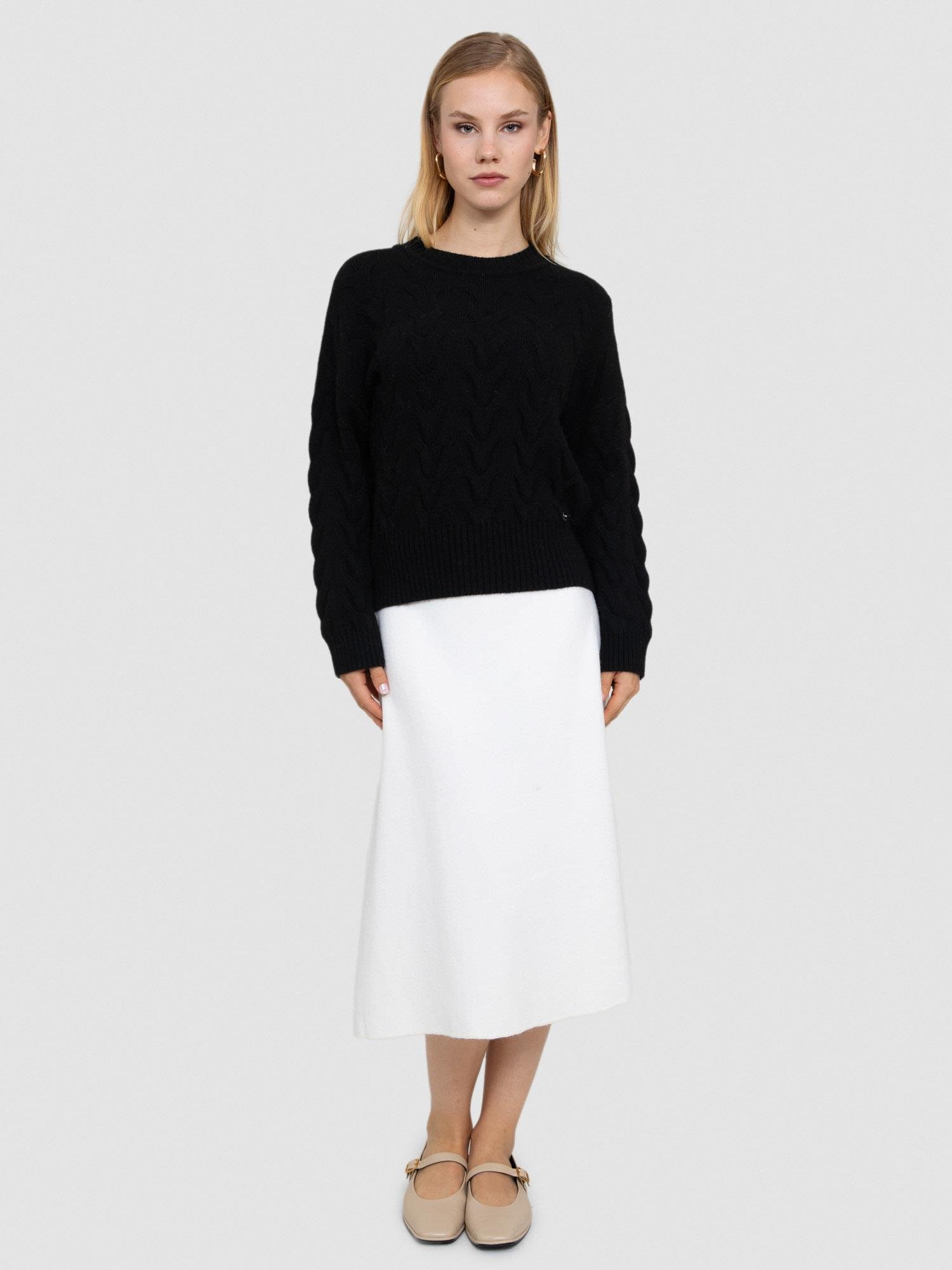 Kablo Örgü Bisiklet Yaka Kazak