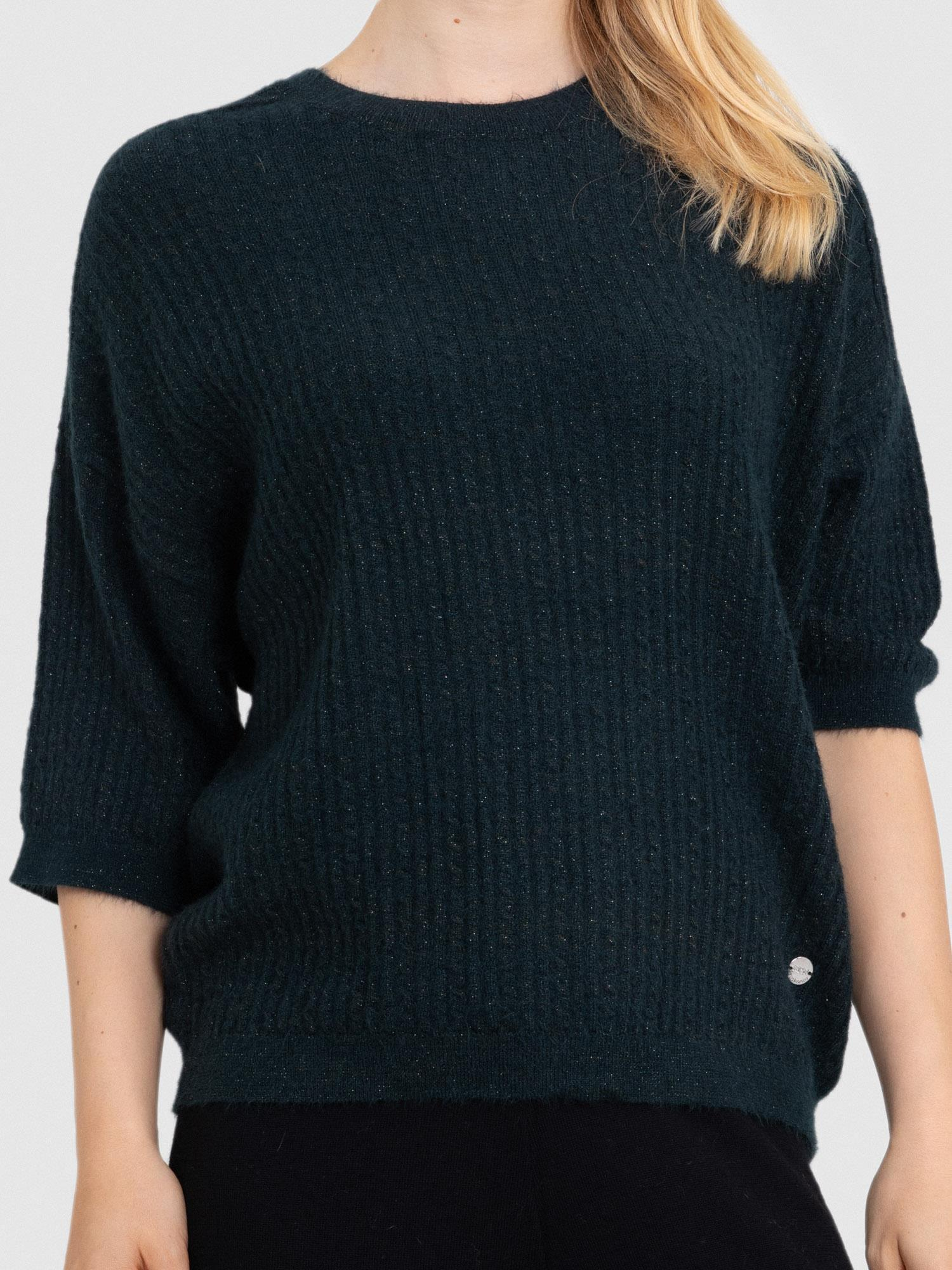 Kablo Örgü Metalik İpli Kazak