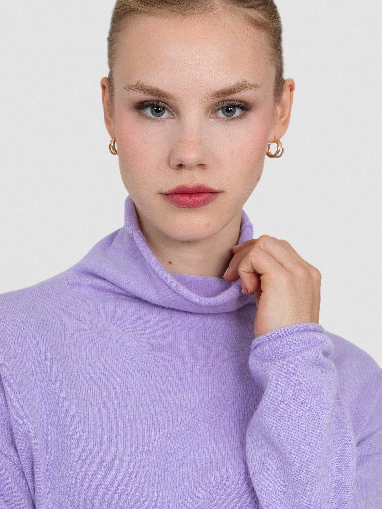 Kaşmir Karışımlı Balıkçı Yaka Kazak