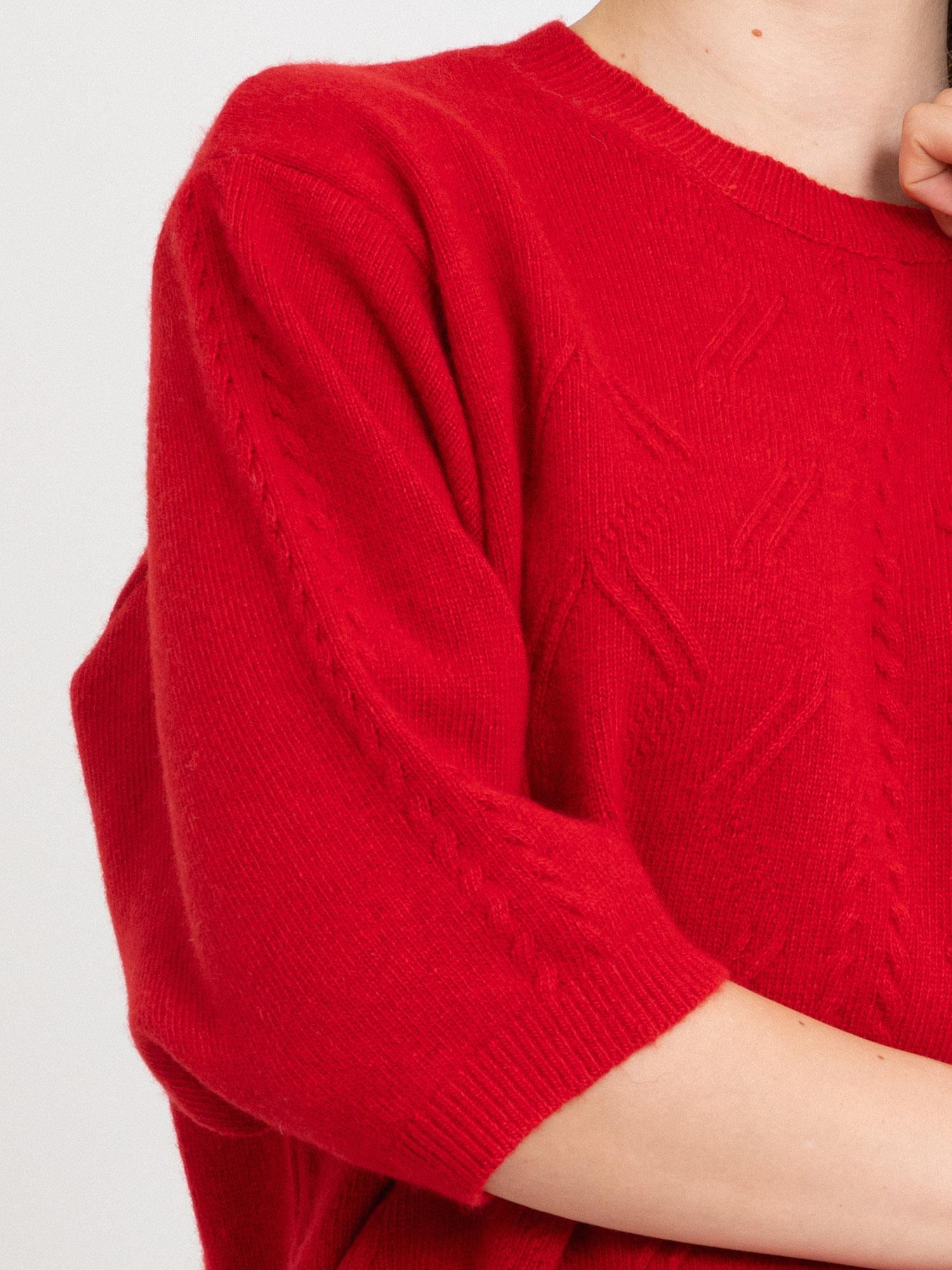 Kaşmir Karışımlı Örgü Oyunlu Kazak