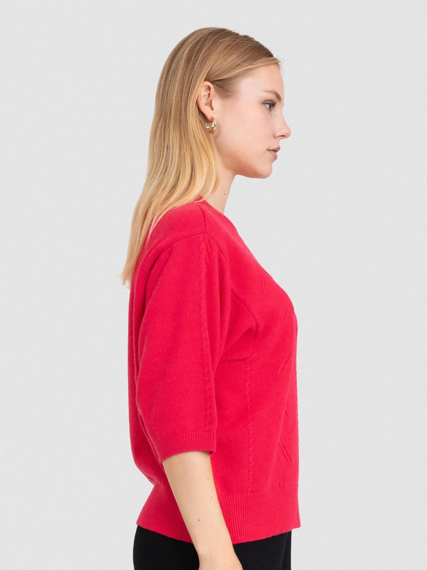 Kaşmir Karışımlı Örgü Oyunlu Kazak