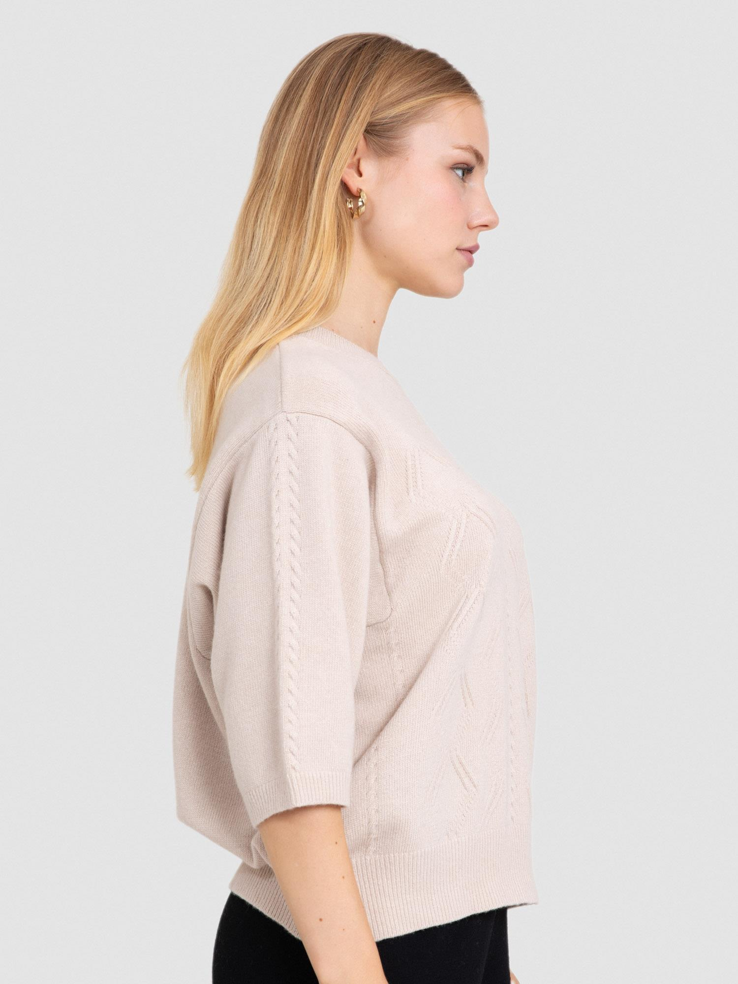 Kaşmir Karışımlı Örgü Oyunlu Kazak