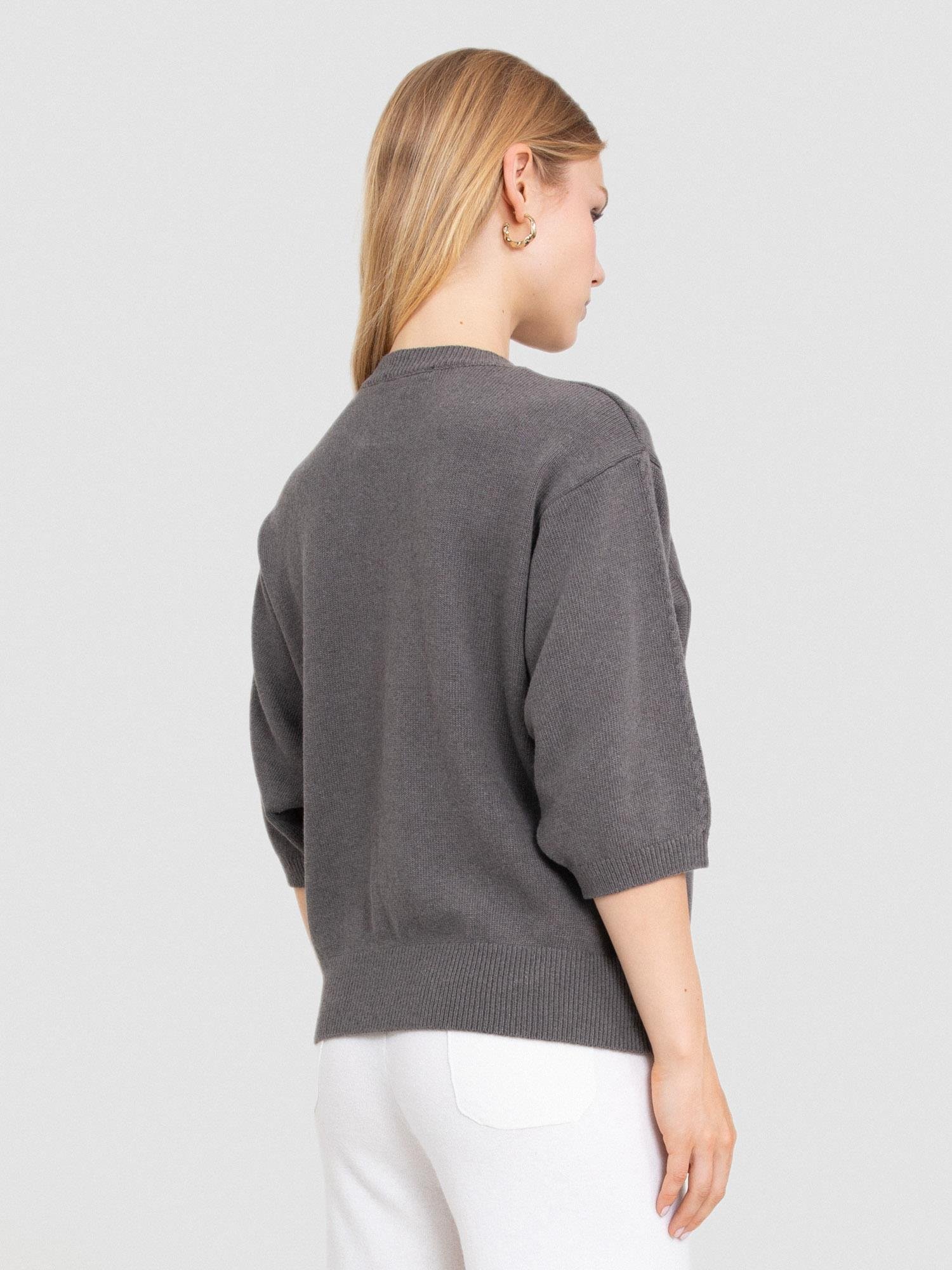 Kaşmir Karışımlı Örgü Oyunlu Kazak