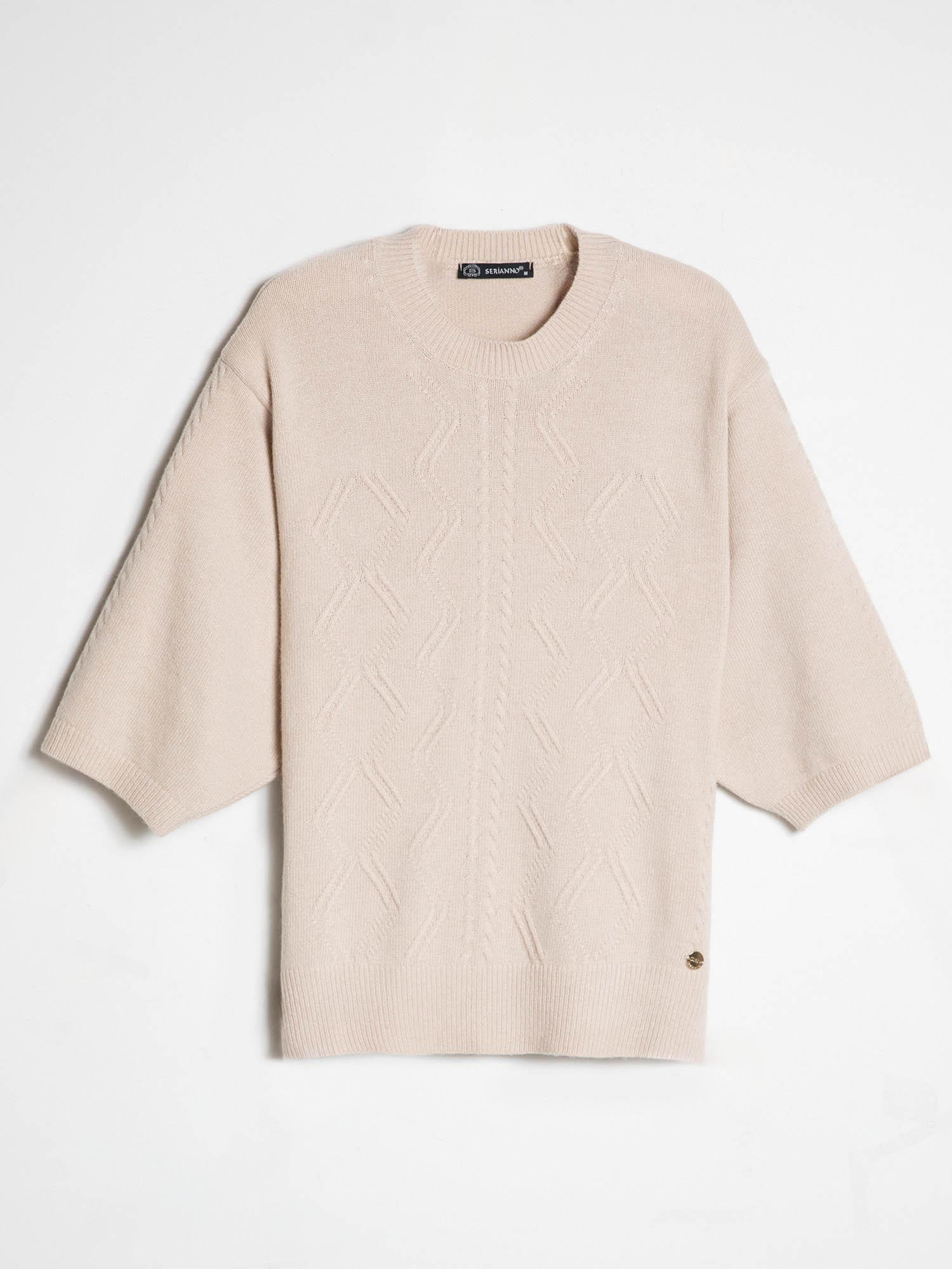 Kaşmir Karışımlı Örgü Oyunlu Kazak