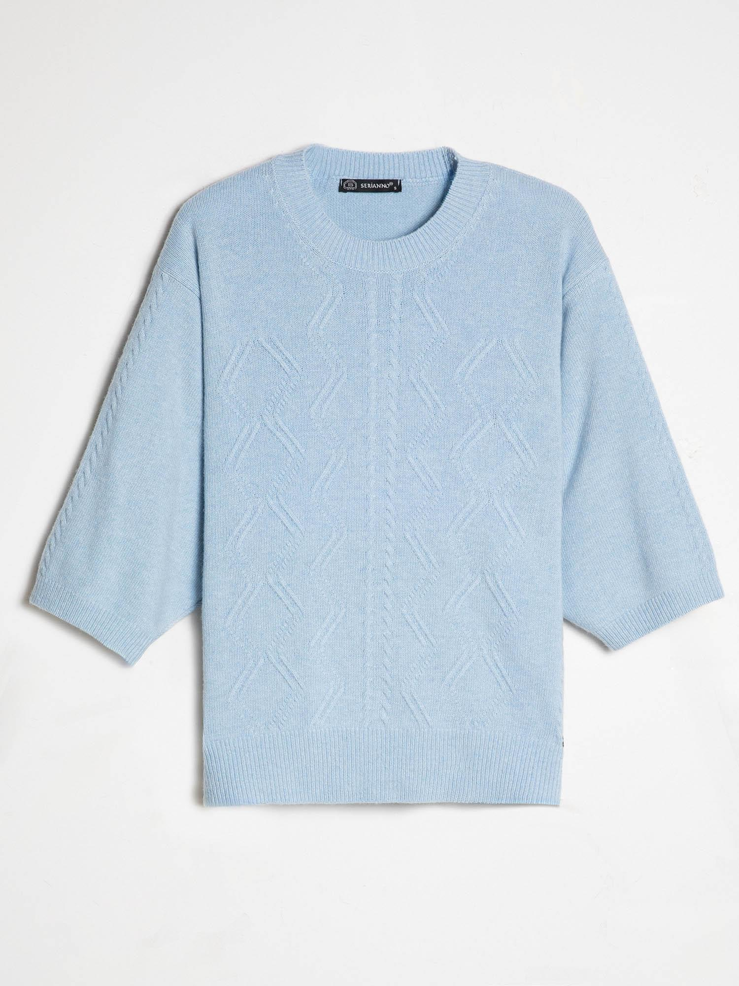 Kaşmir Karışımlı Örgü Oyunlu Kazak