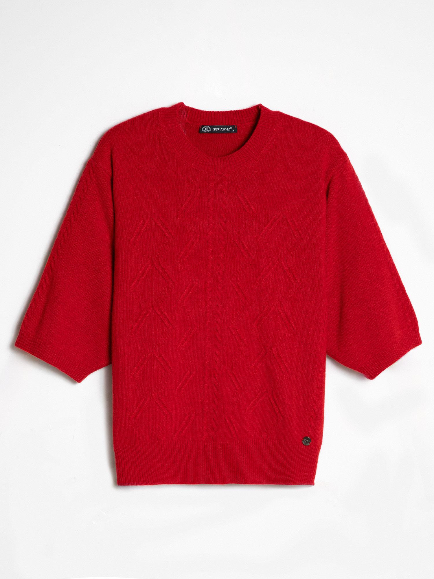 Kaşmir Karışımlı Örgü Oyunlu Kazak