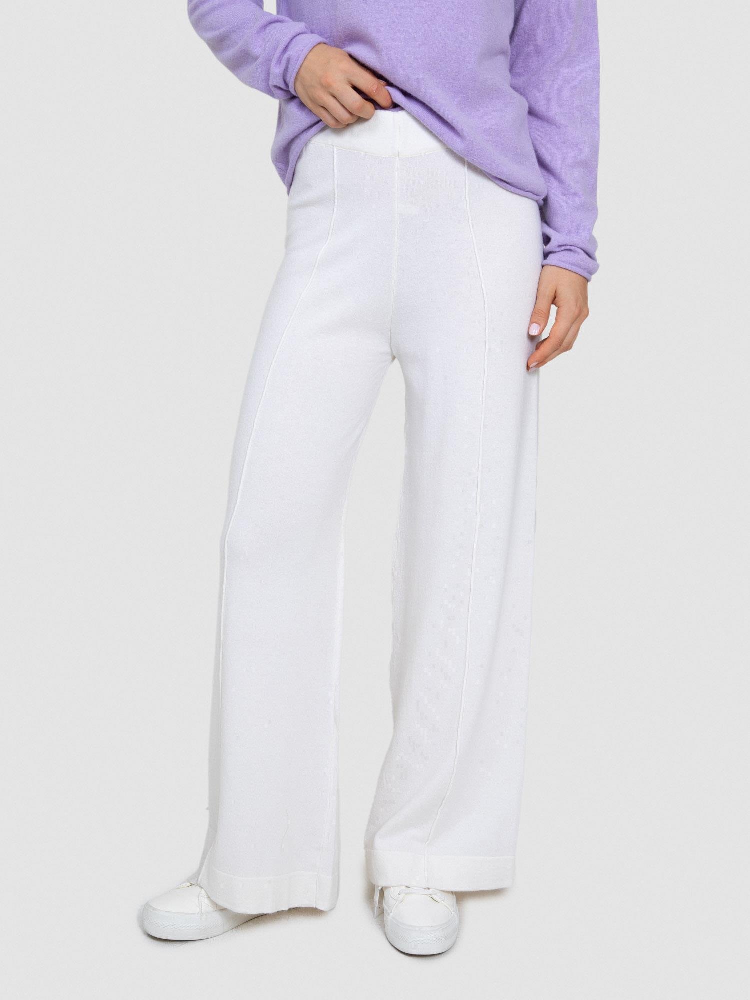 Kaşmir Karışımlı Şerit Dikişli Bol Paça Pantolon