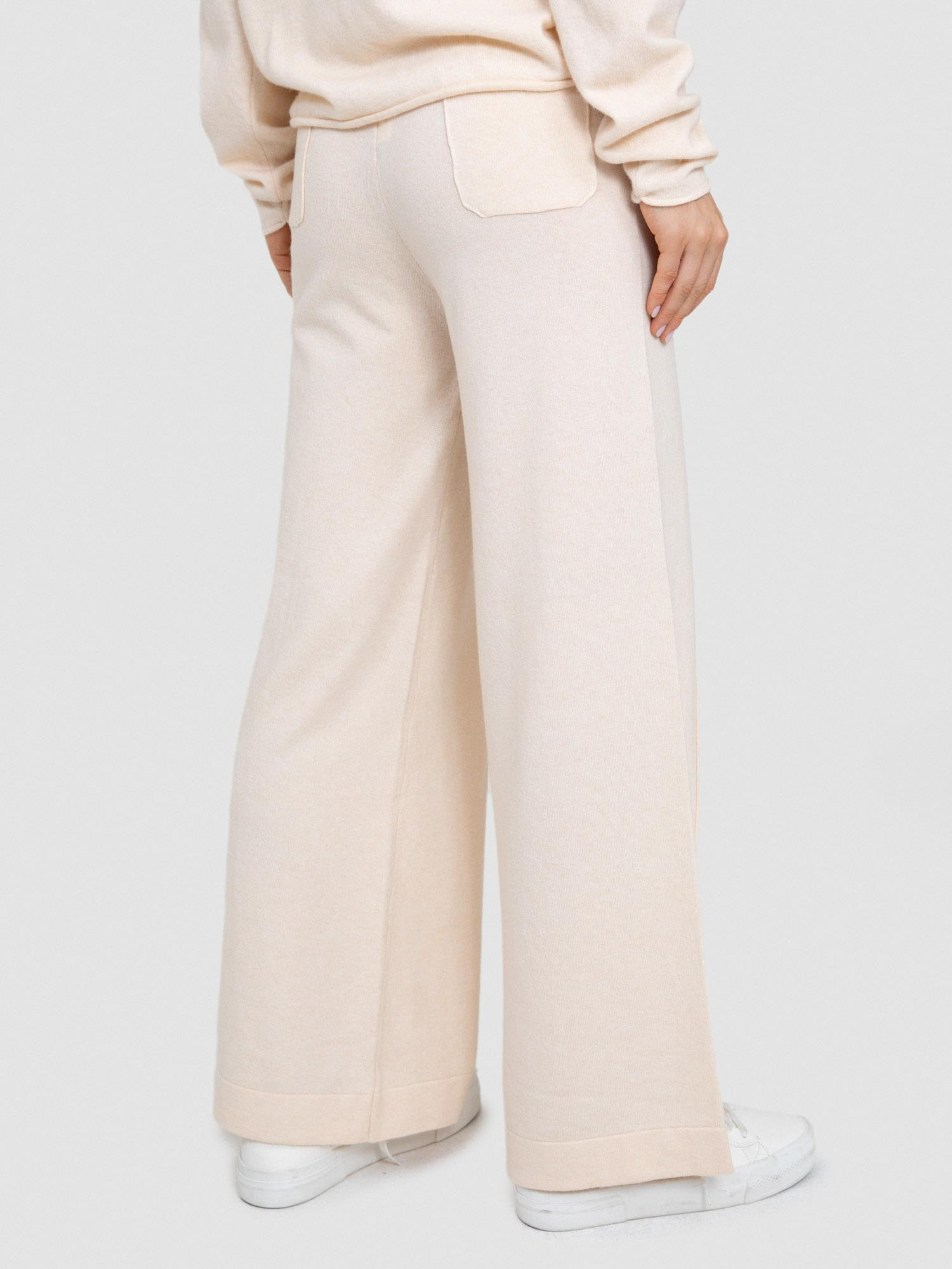 Kaşmir Karışımlı Şerit Dikişli Bol Paça Pantolon