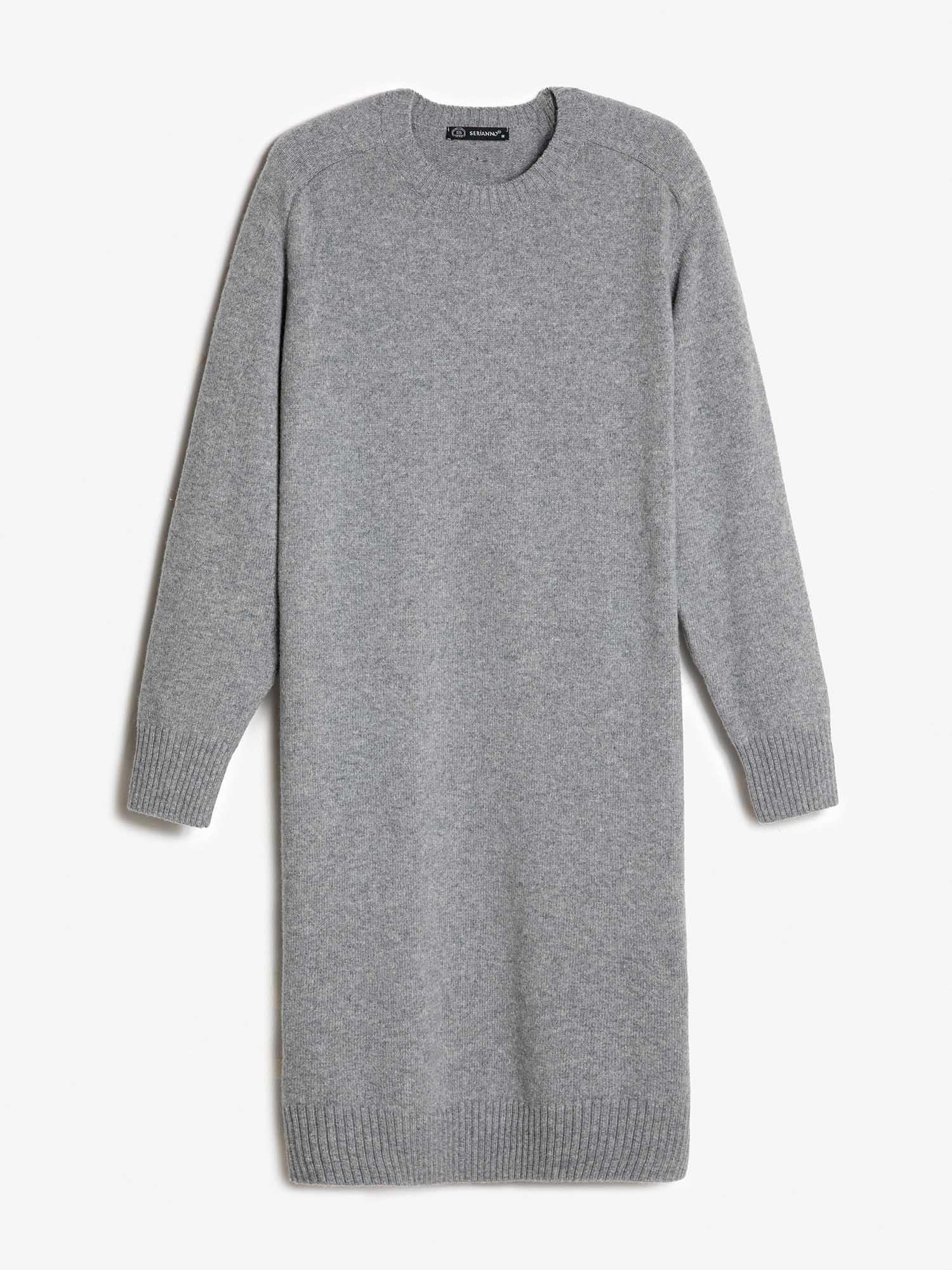 Kaşmir ve Yün Karışımlı Bisiklet Yaka Elbise