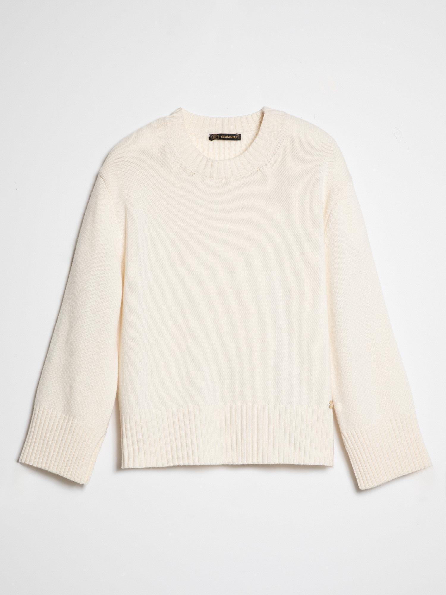 Kaşmir ve Yün Karışımlı Bisiklet Yaka Kazak