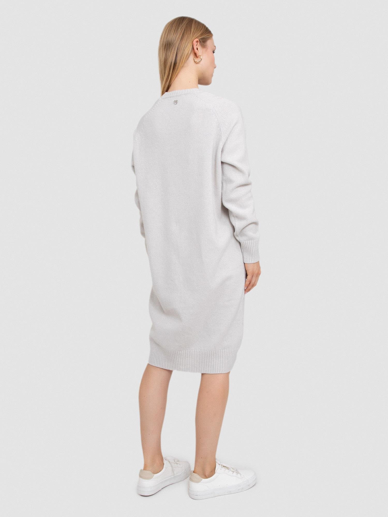 Kaşmir ve Yün Karışımlı Bisiklet Yaka Elbise