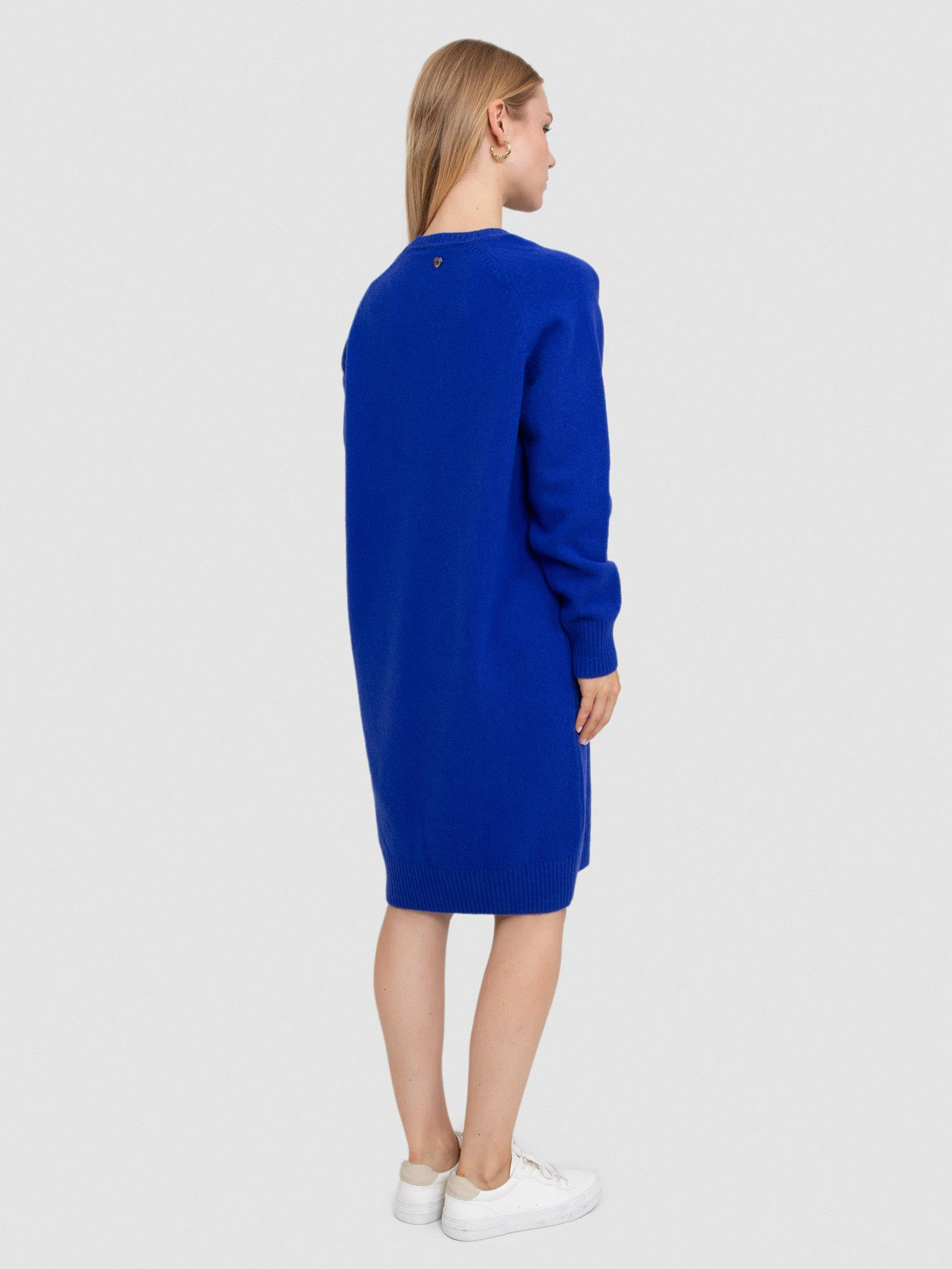 Kaşmir ve Yün Karışımlı Bisiklet Yaka Elbise