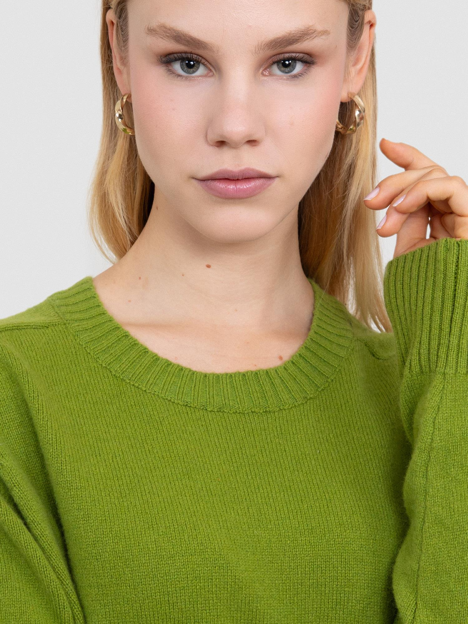 Kaşmir ve Yün Karışımlı Bisiklet Yaka Elbise