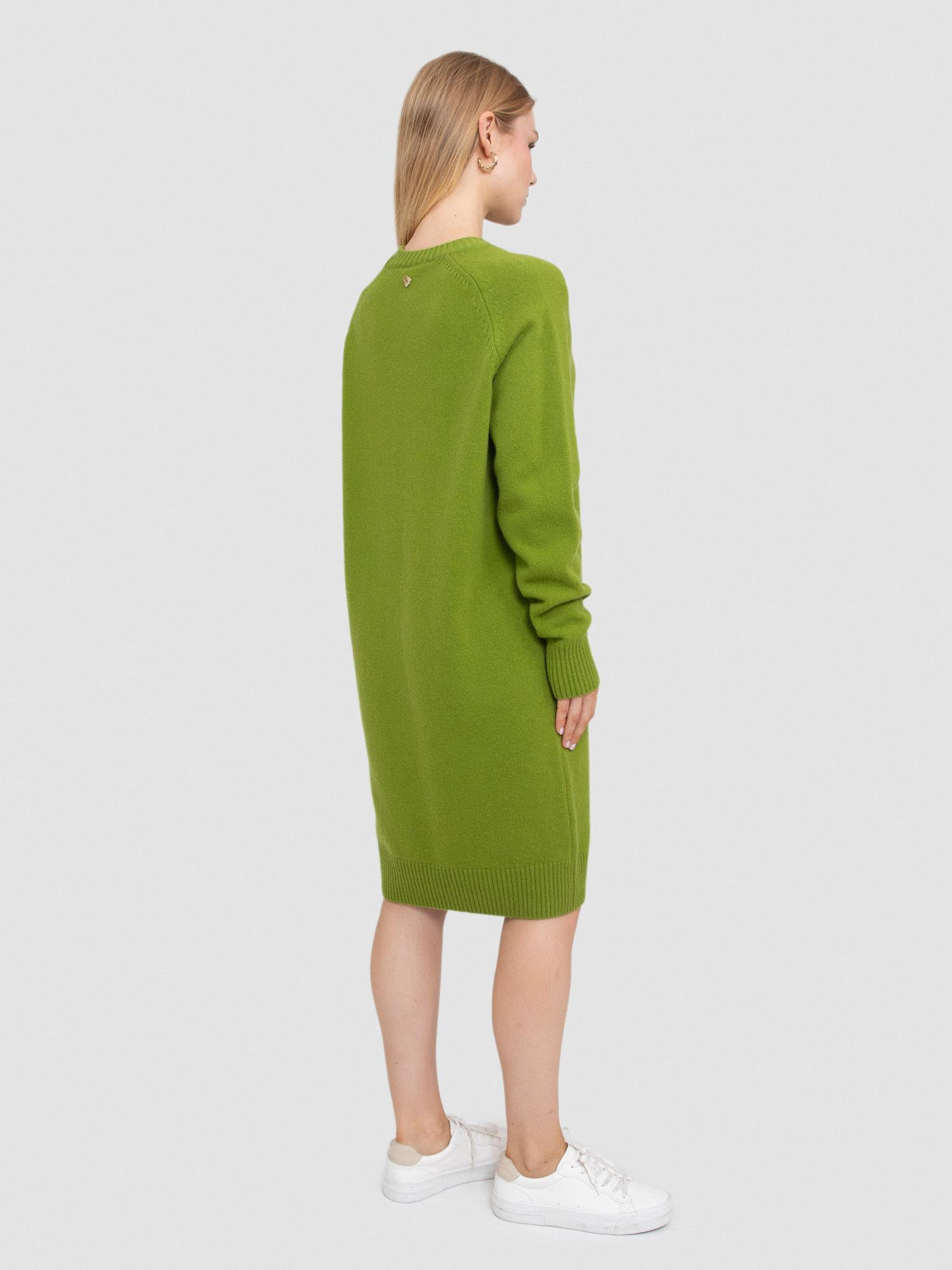 Kaşmir ve Yün Karışımlı Bisiklet Yaka Elbise