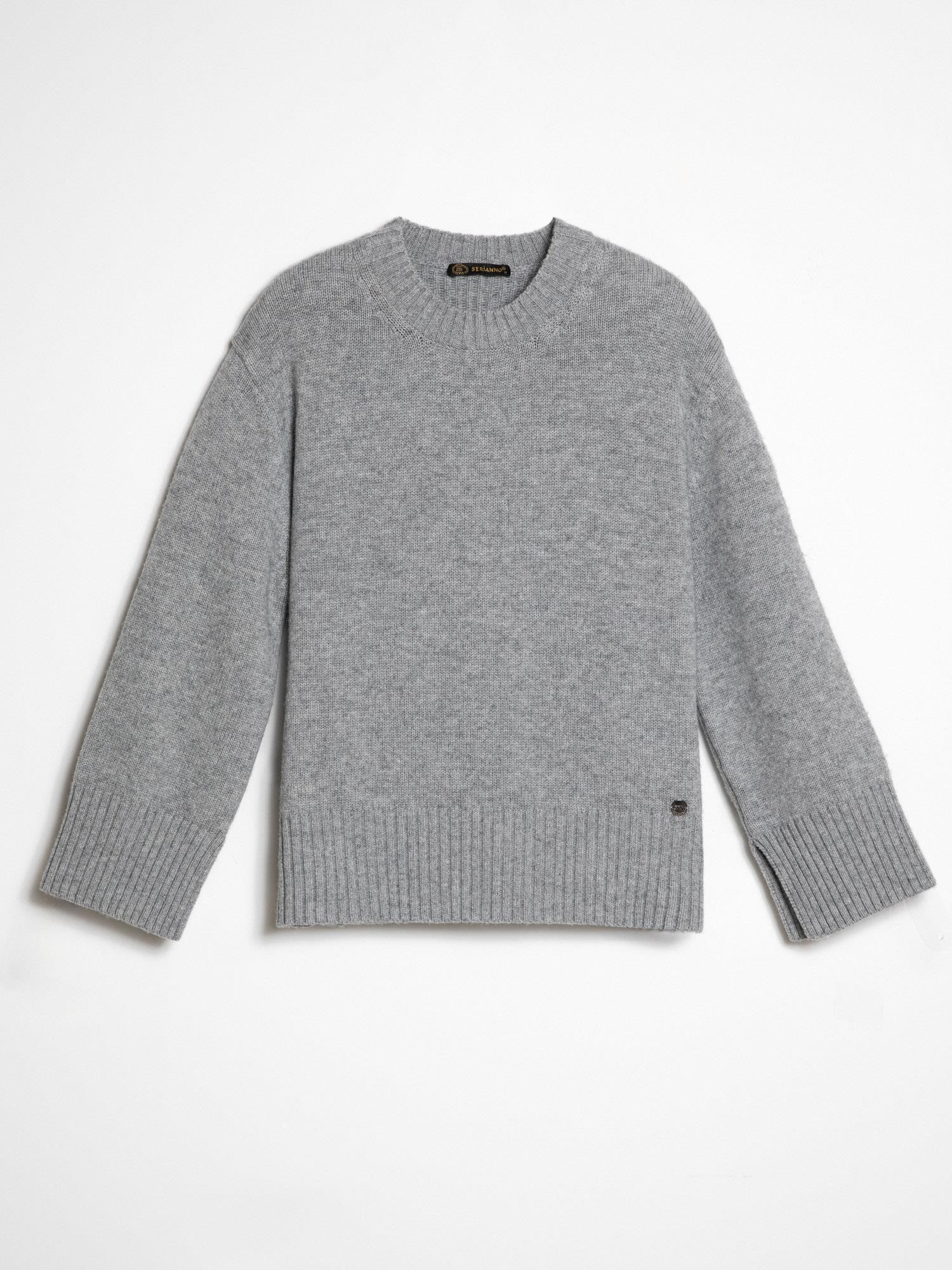 Kaşmir ve Yün Karışımlı Bisiklet Yaka Kazak