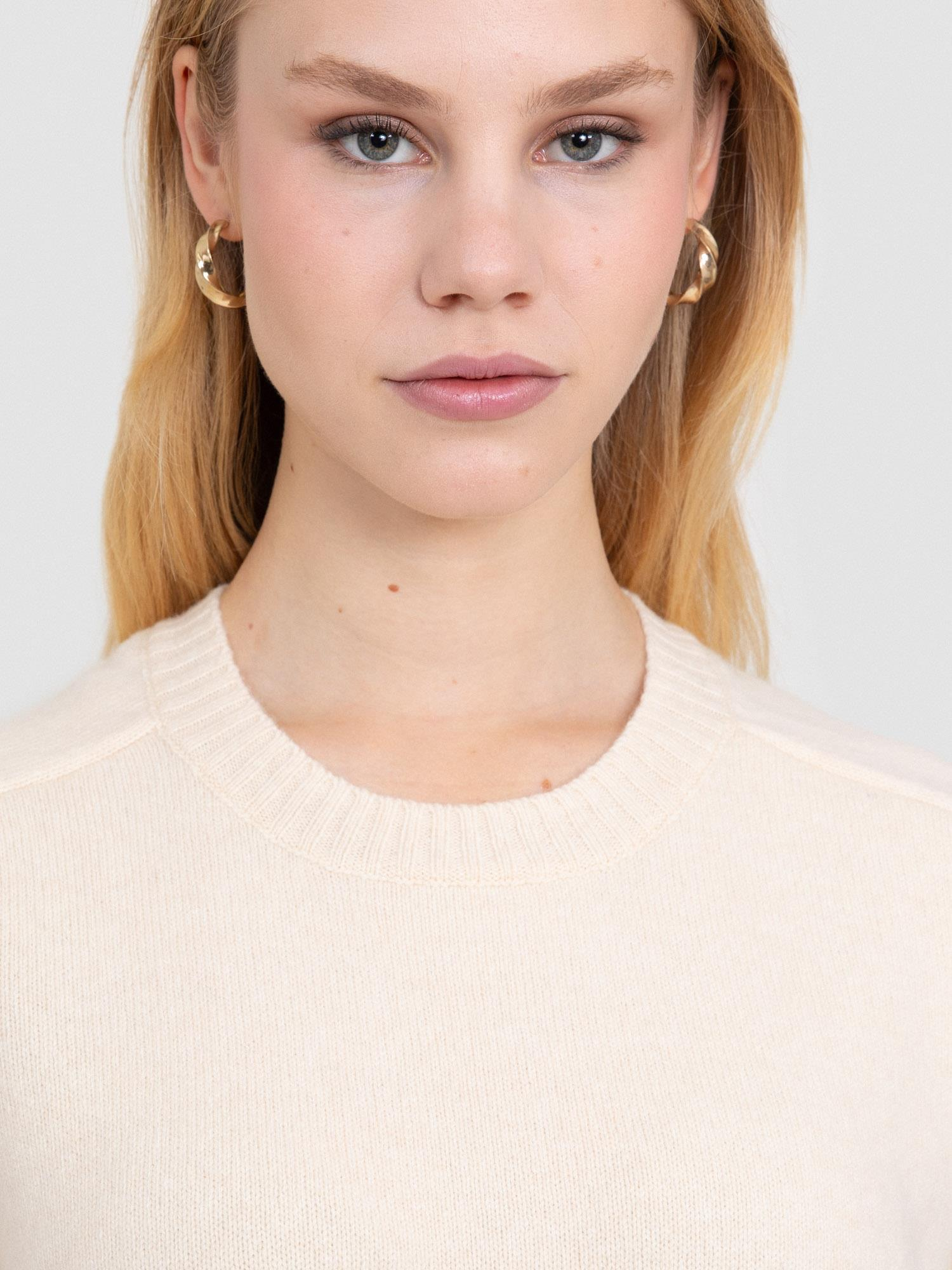 Kaşmir ve Yün Karışımlı Bisiklet Yaka Elbise