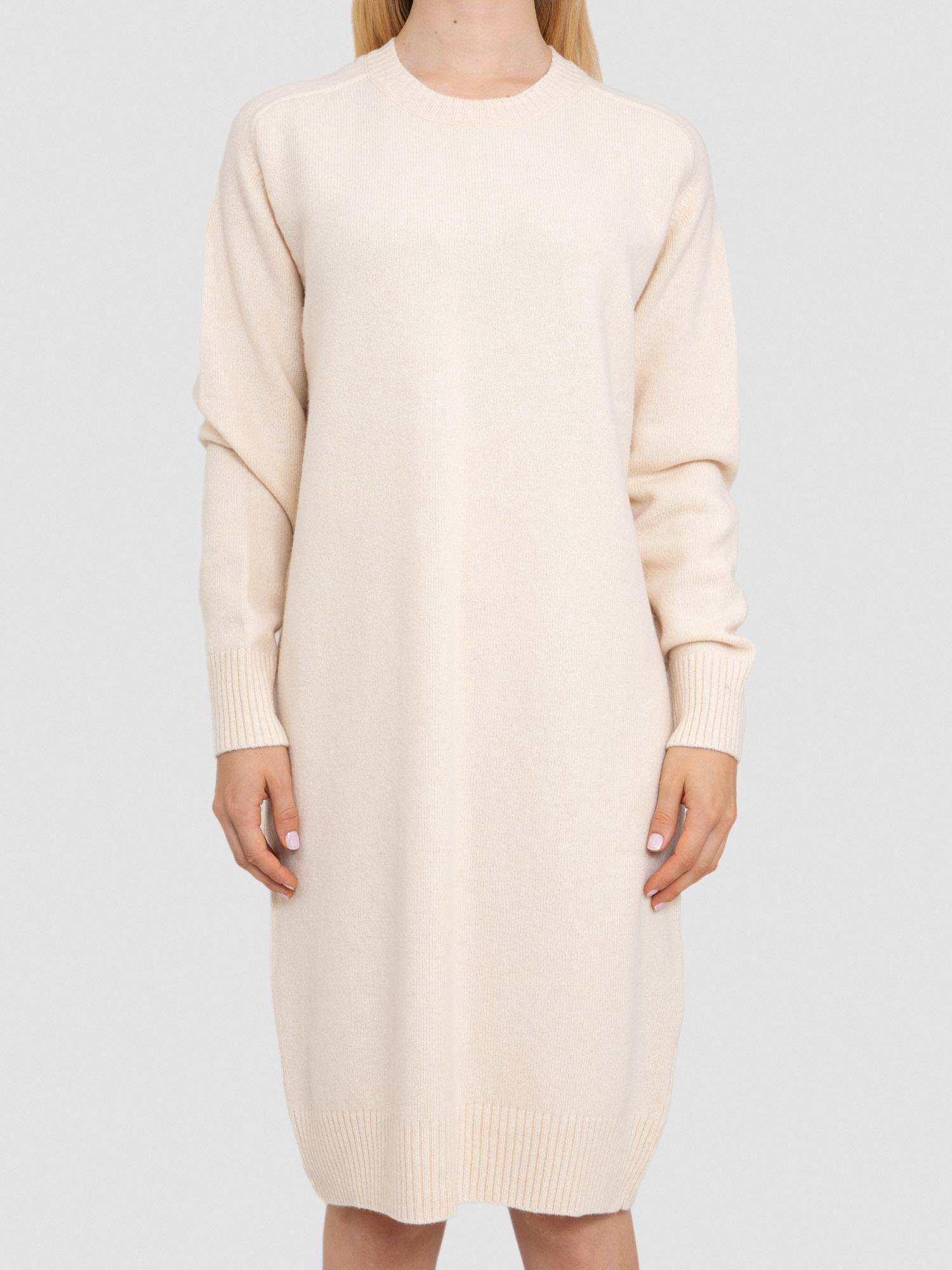 Kaşmir ve Yün Karışımlı Bisiklet Yaka Elbise