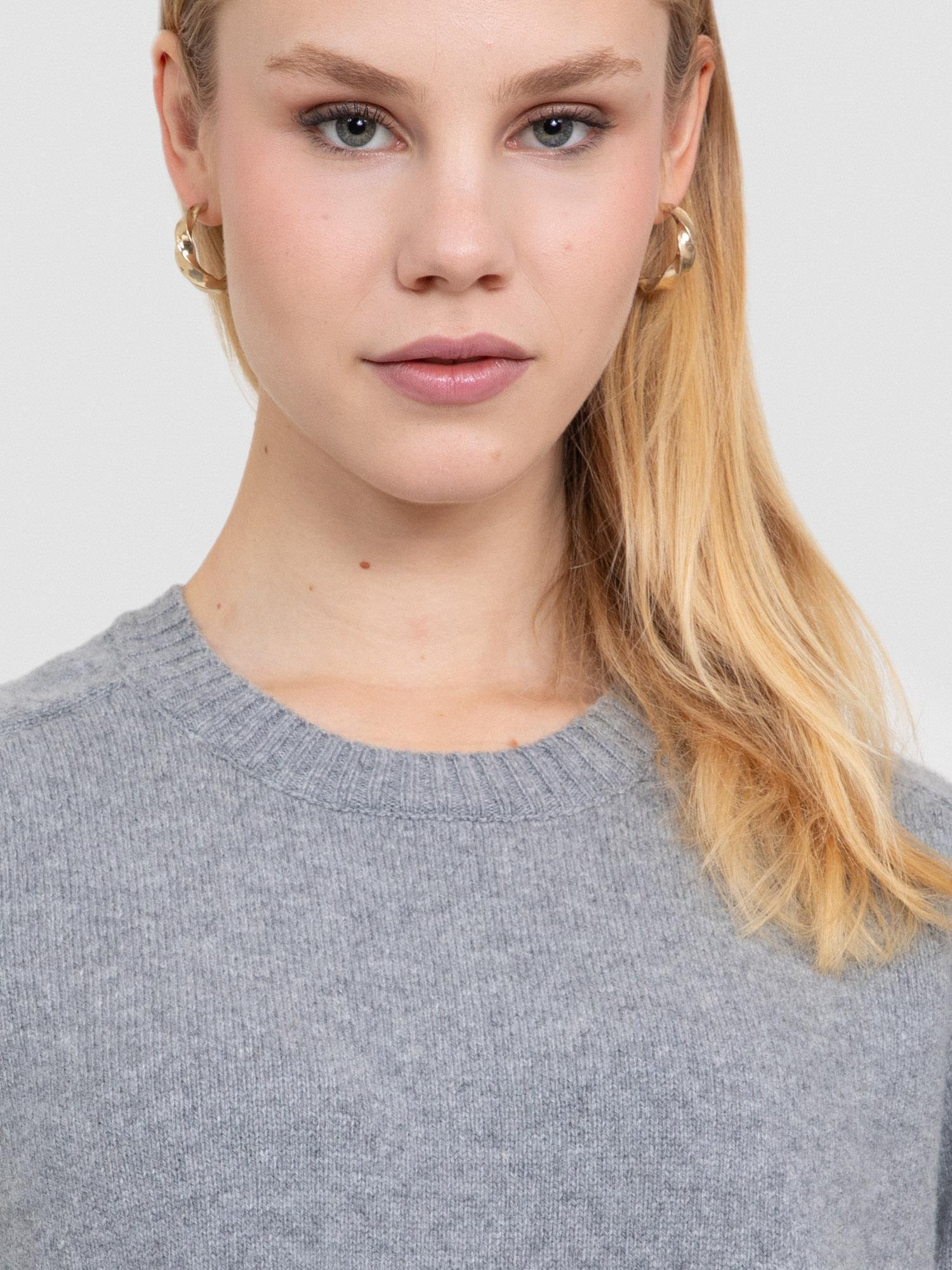 Kaşmir ve Yün Karışımlı Bisiklet Yaka Elbise