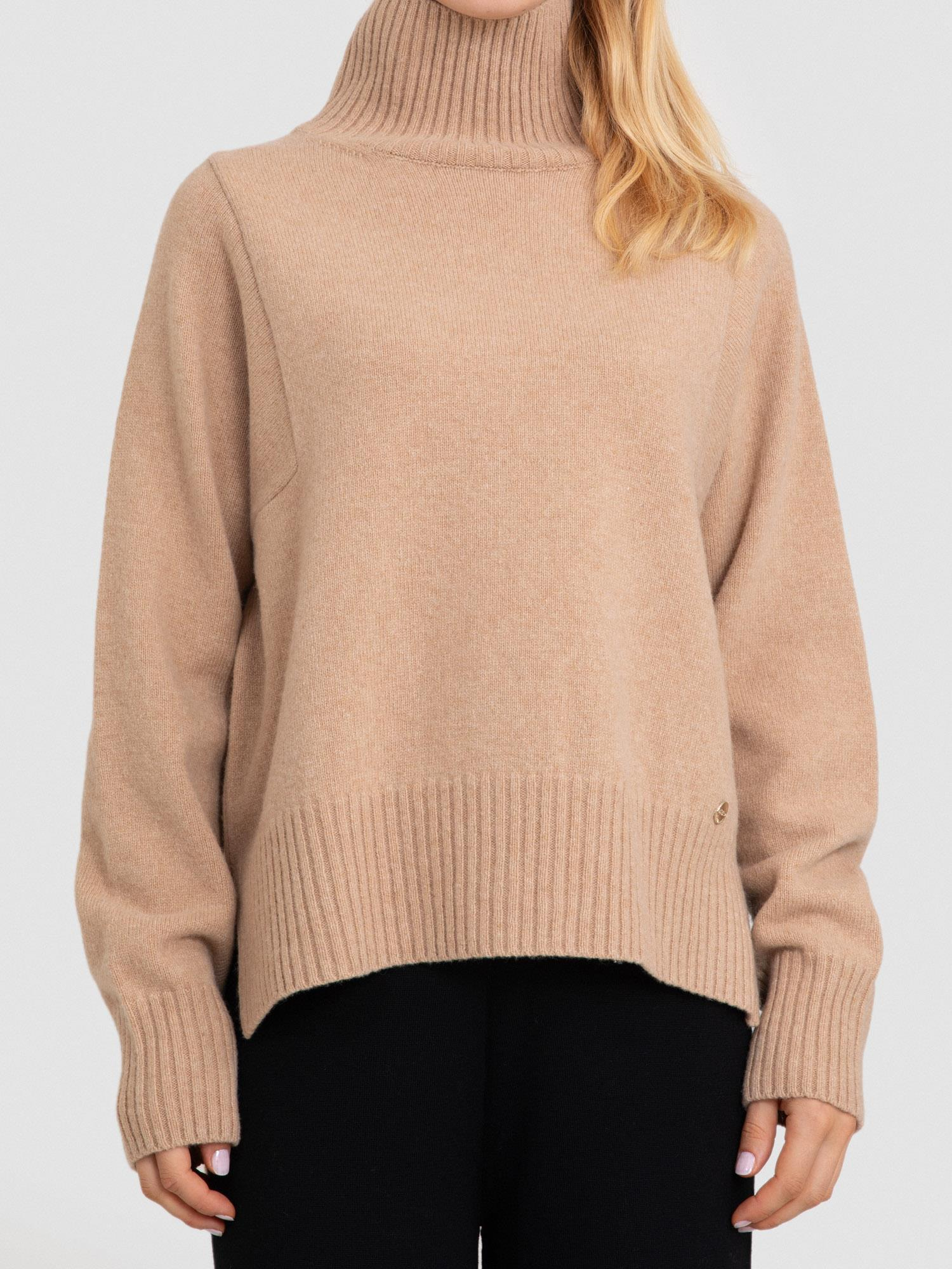 Kaşmir ve Yün Karışımlı Dik Yaka Kazak