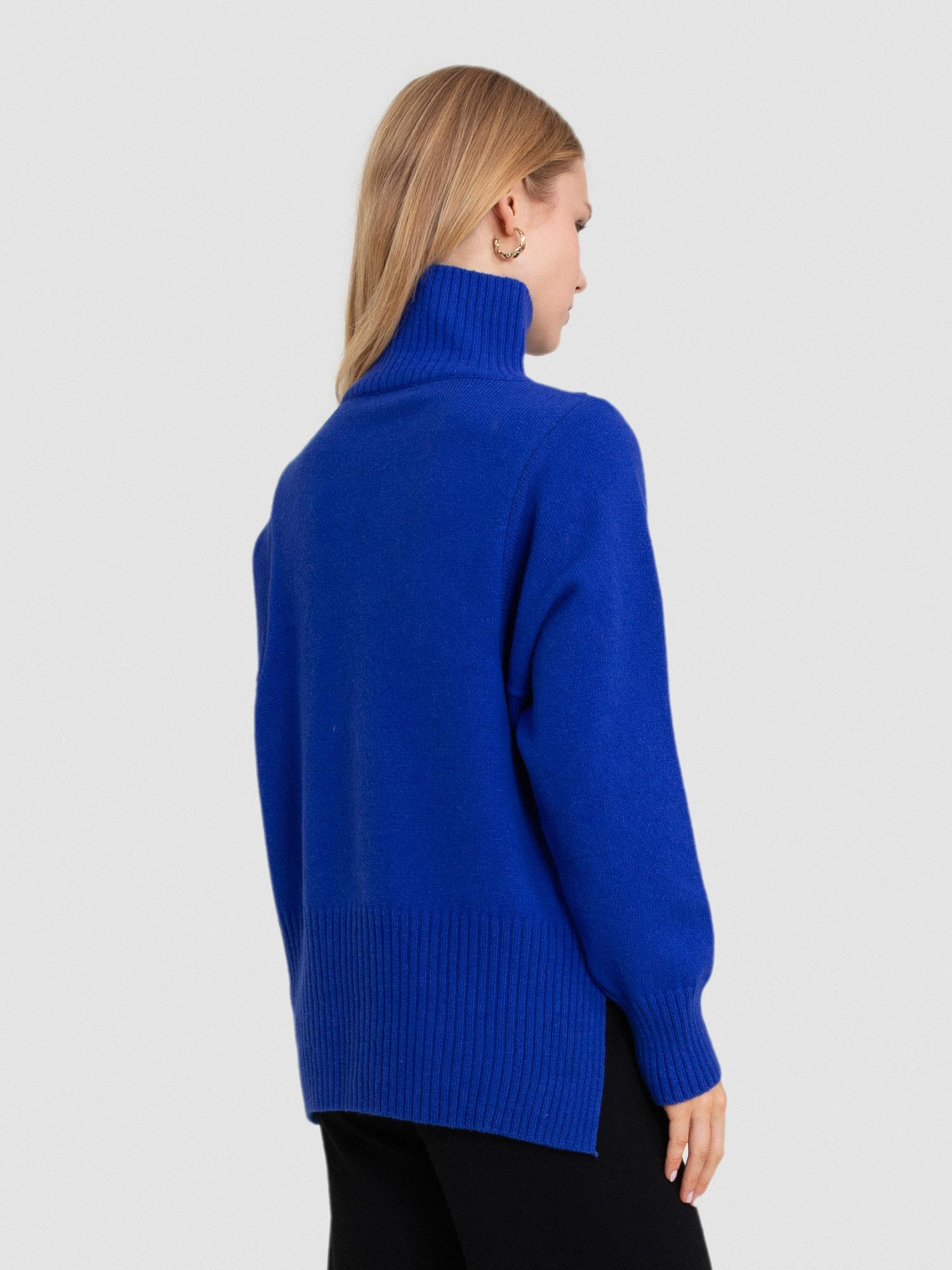 Kaşmir ve Yün Karışımlı Dik Yaka Kazak