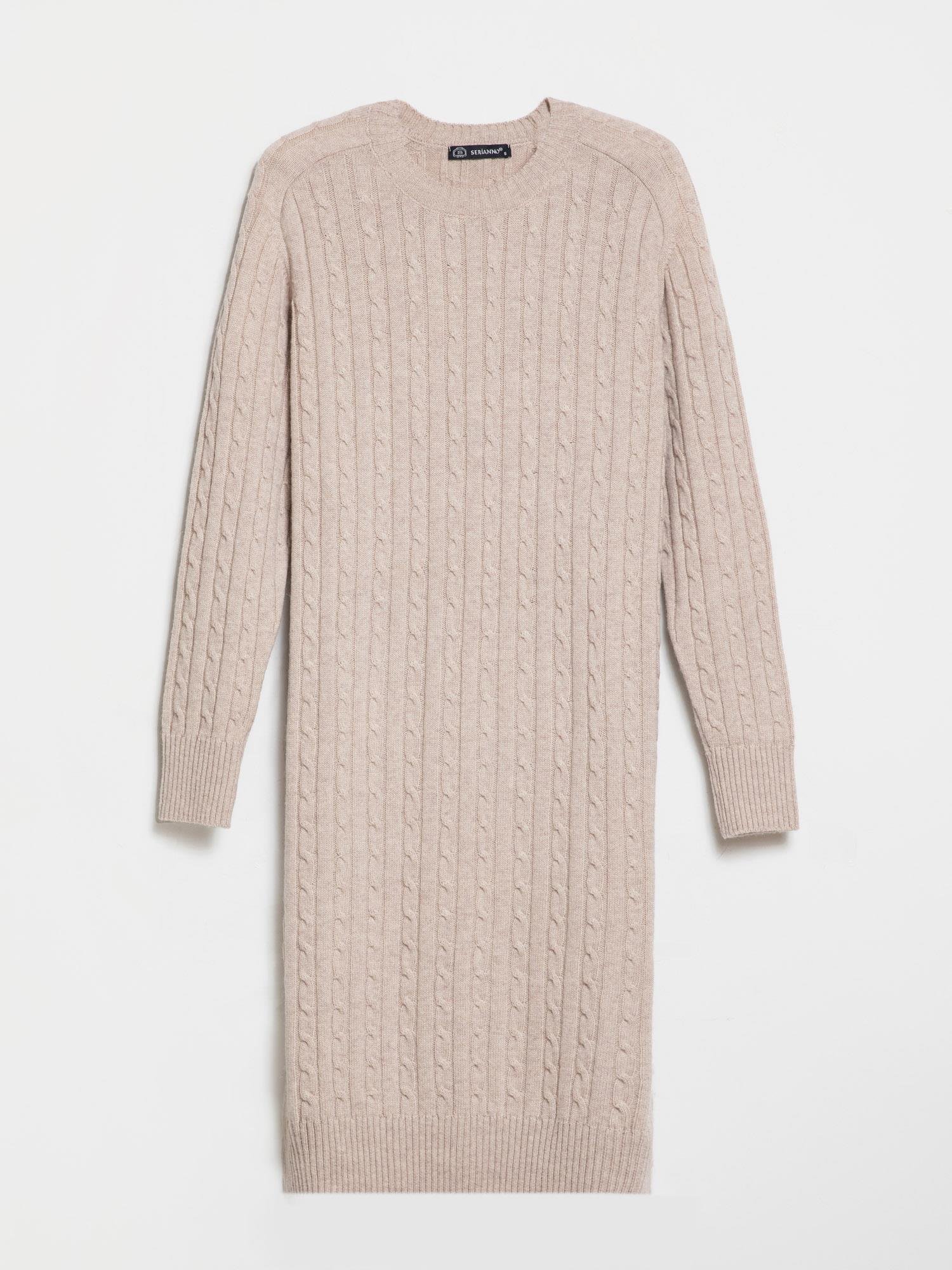 Kaşmir ve Yün Karışımlı Kablo Örgü Elbise