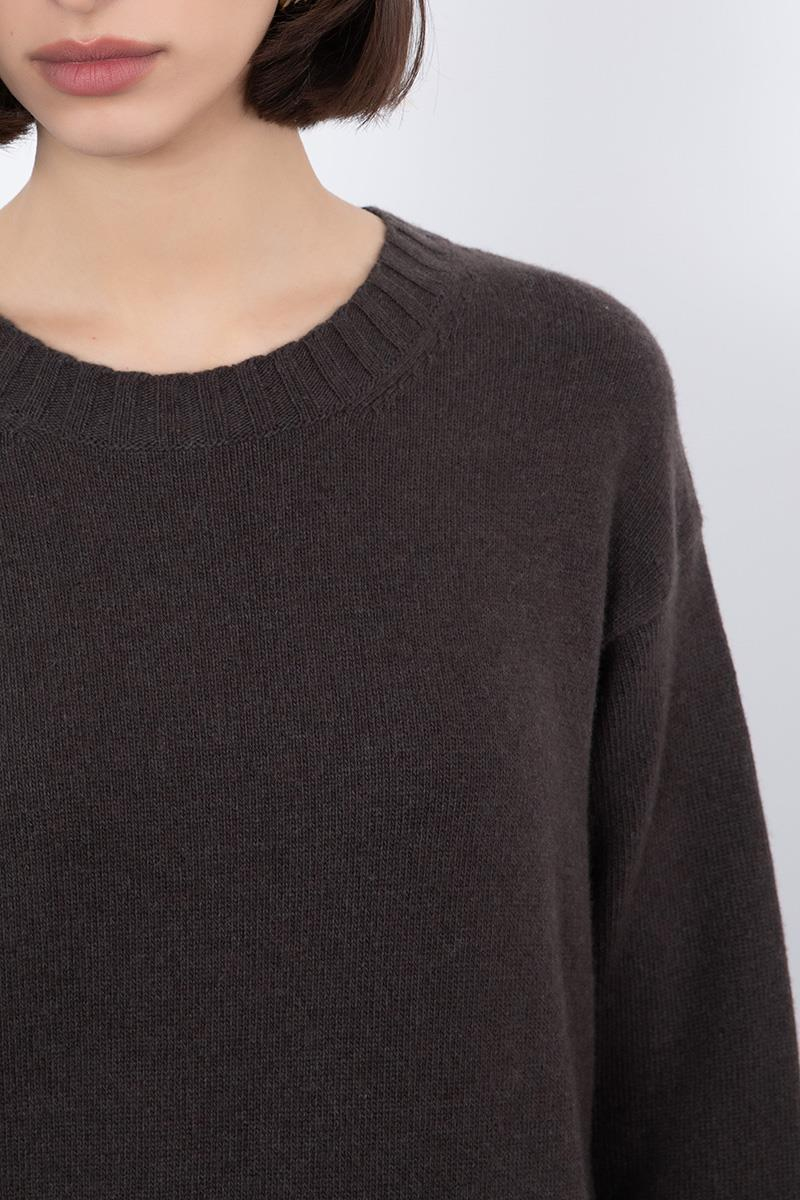 Kaşmir ve Yün Karışımlı Örgü Detaylı Midi Elbise