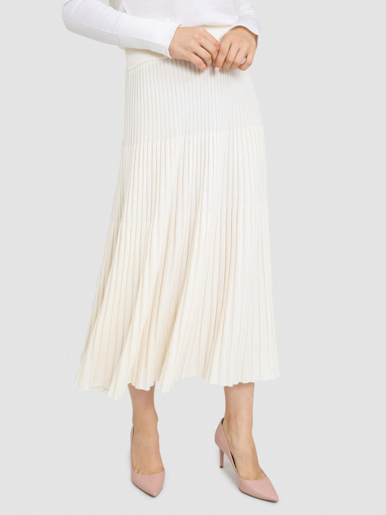 Kaşmir ve Yün Karışımlı Piliseli Etek