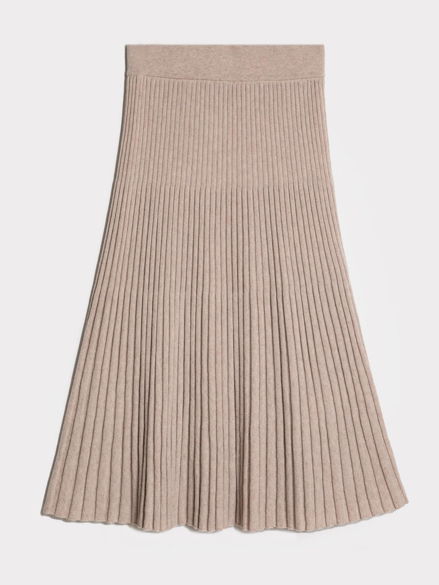 Kaşmir ve Yün Karışımlı Piliseli Etek