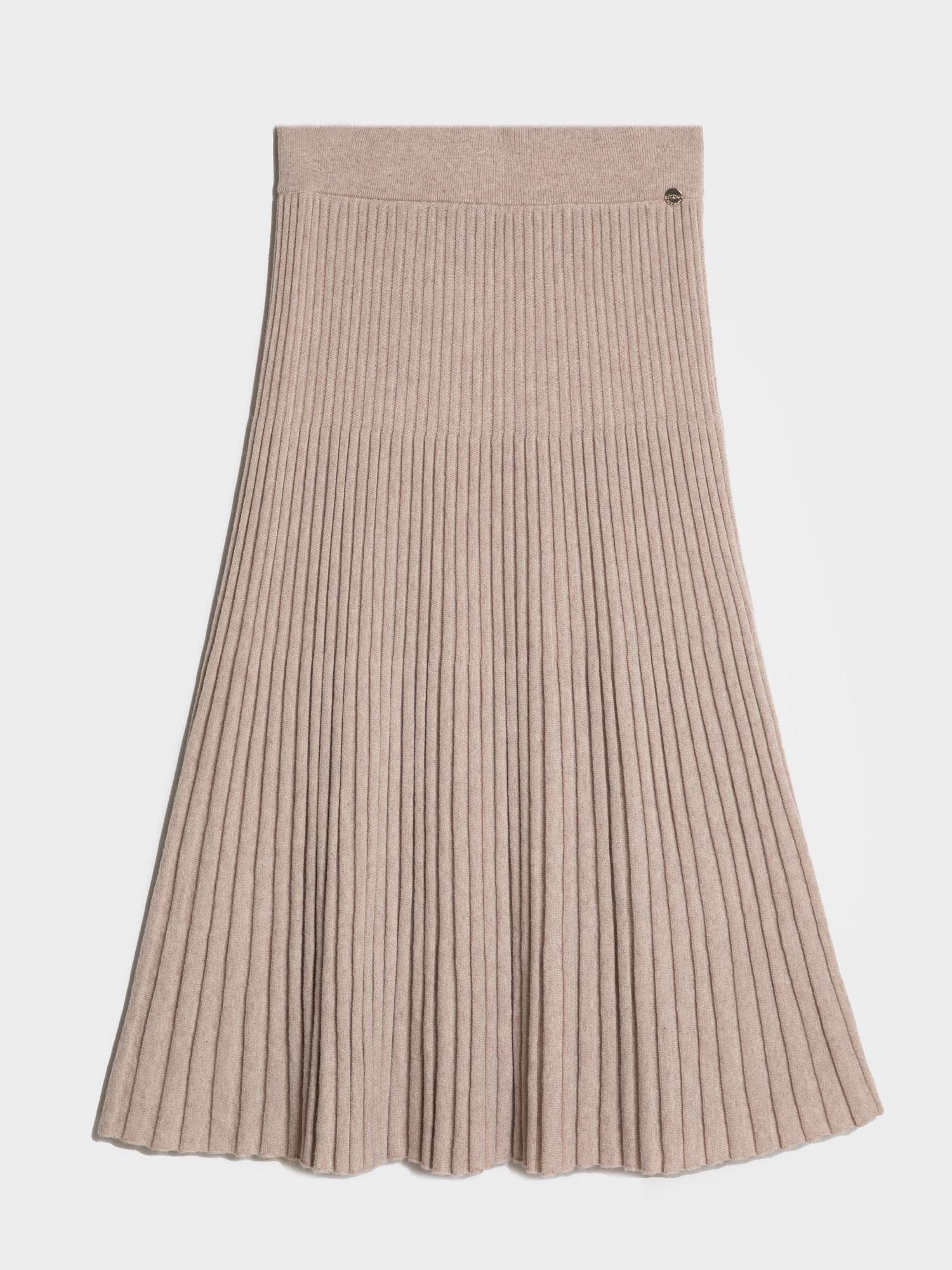 Kaşmir ve Yün Karışımlı Piliseli Etek